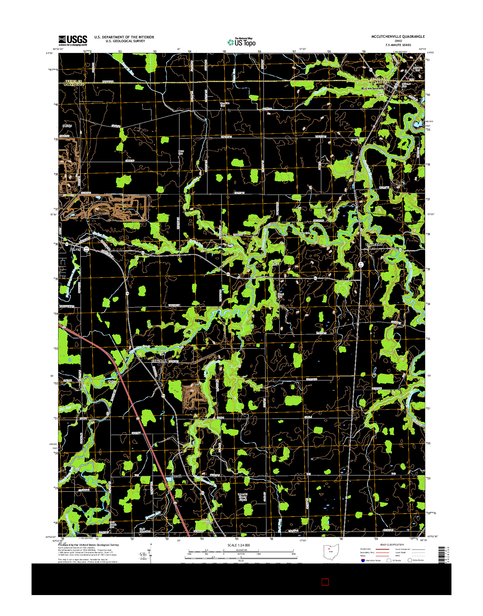 USGS US TOPO 7.5-MINUTE MAP FOR MCCUTCHENVILLE, OH 2016