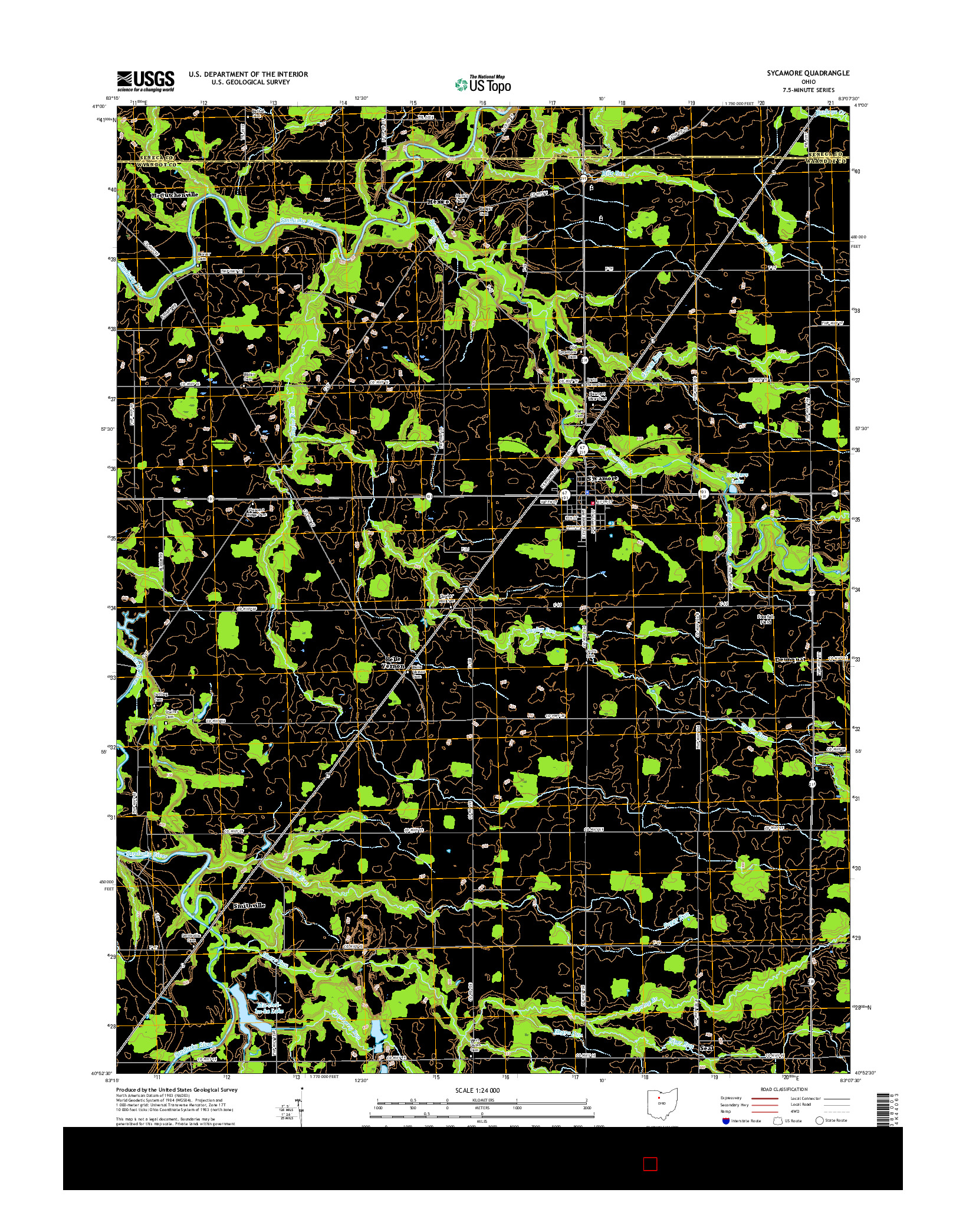 USGS US TOPO 7.5-MINUTE MAP FOR SYCAMORE, OH 2016