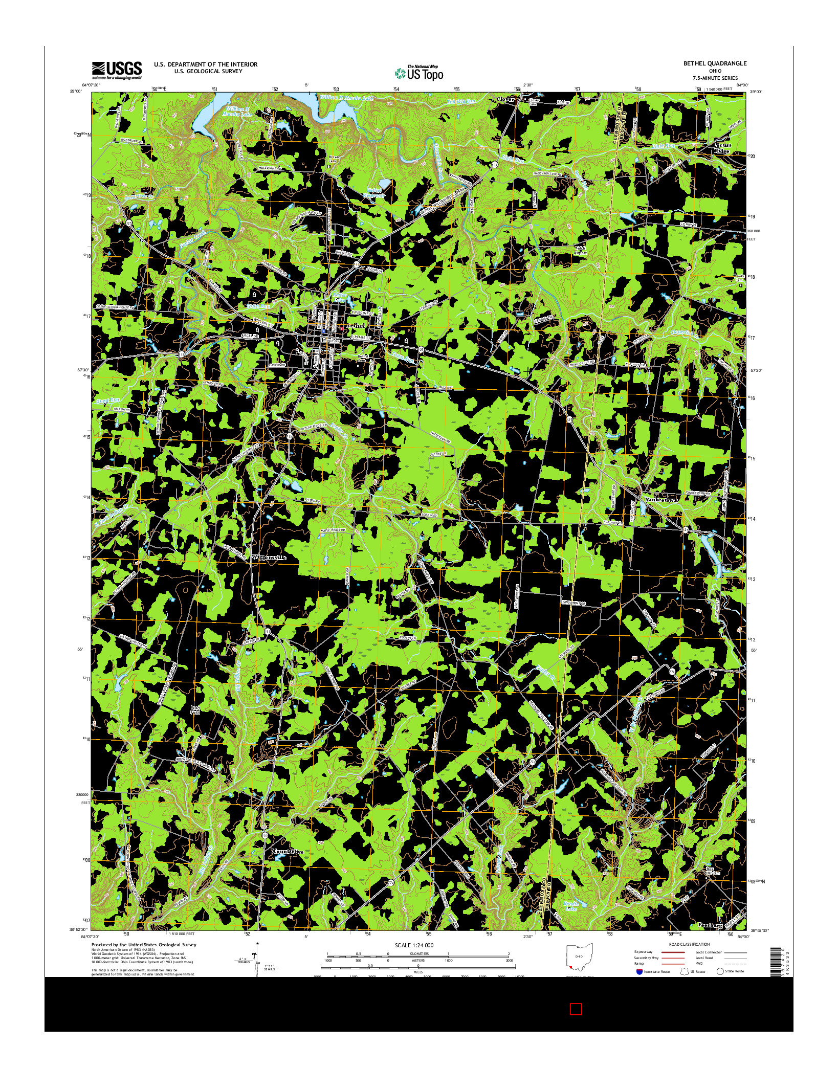 USGS US TOPO 7.5-MINUTE MAP FOR BETHEL, OH 2016