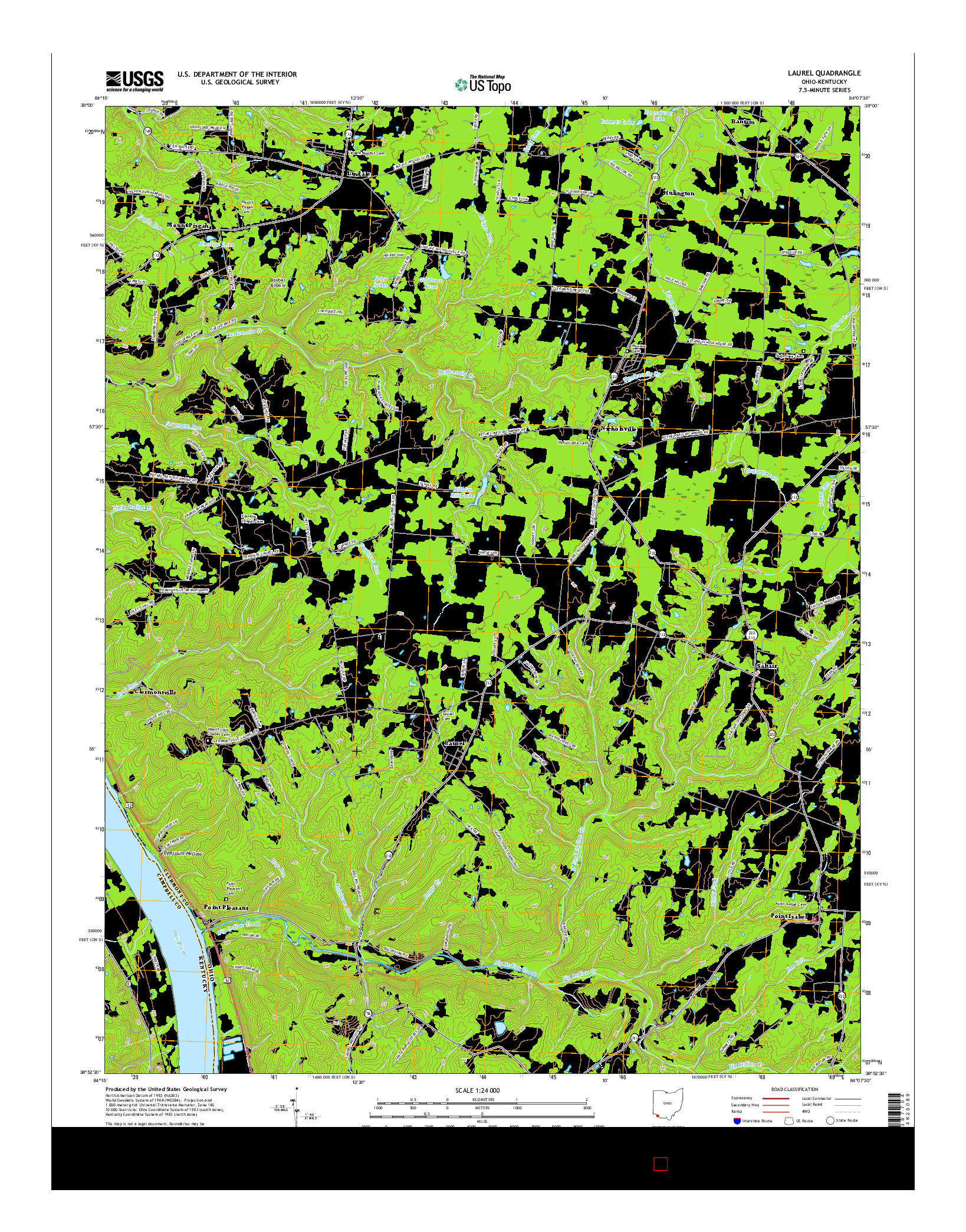 USGS US TOPO 7.5-MINUTE MAP FOR LAUREL, OH-KY 2016