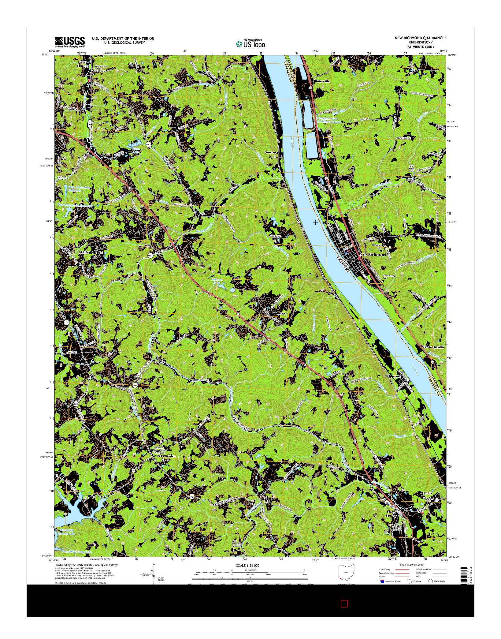 USGS US TOPO 7.5-MINUTE MAP FOR NEW RICHMOND, OH-KY 2016