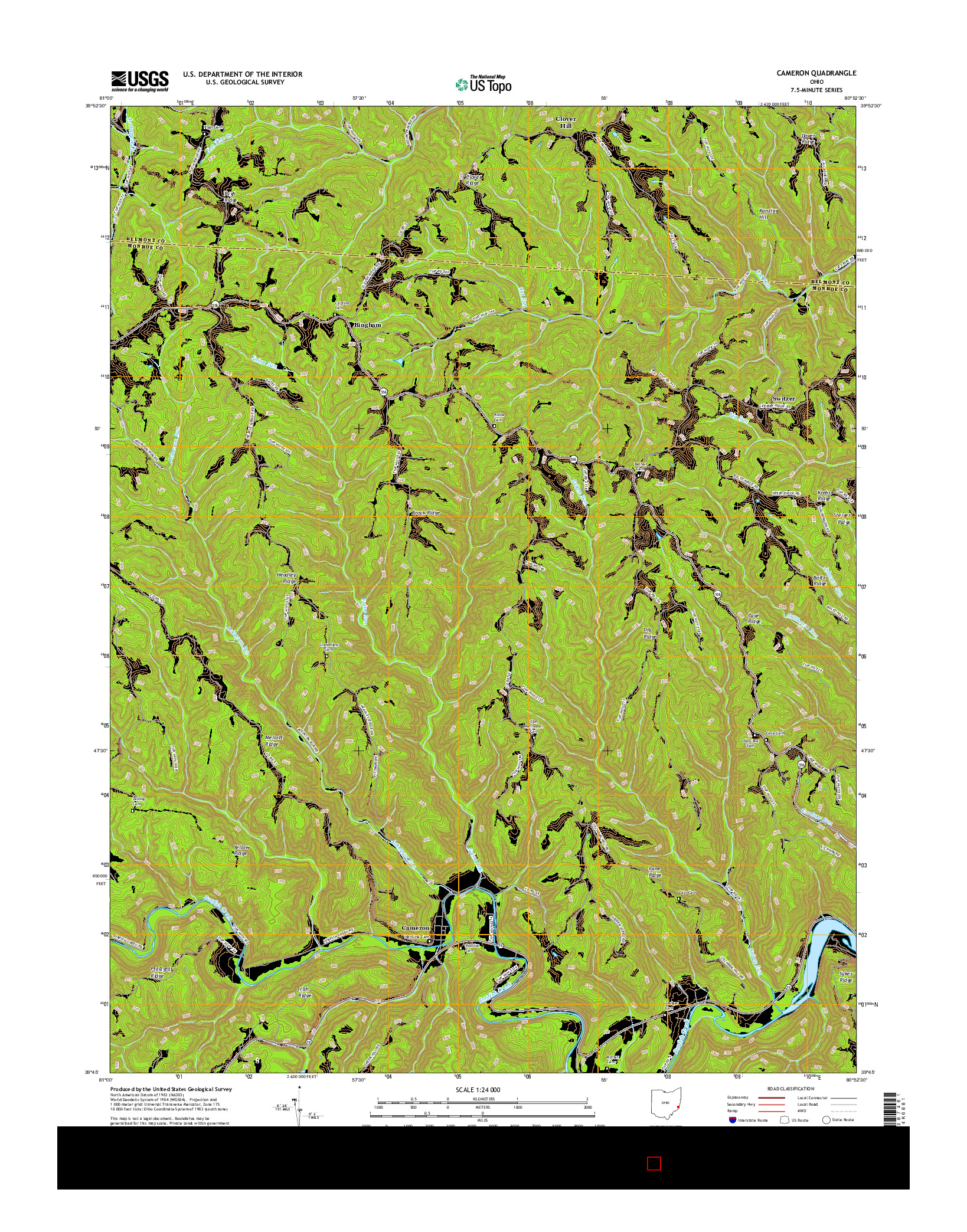 USGS US TOPO 7.5-MINUTE MAP FOR CAMERON, OH 2016