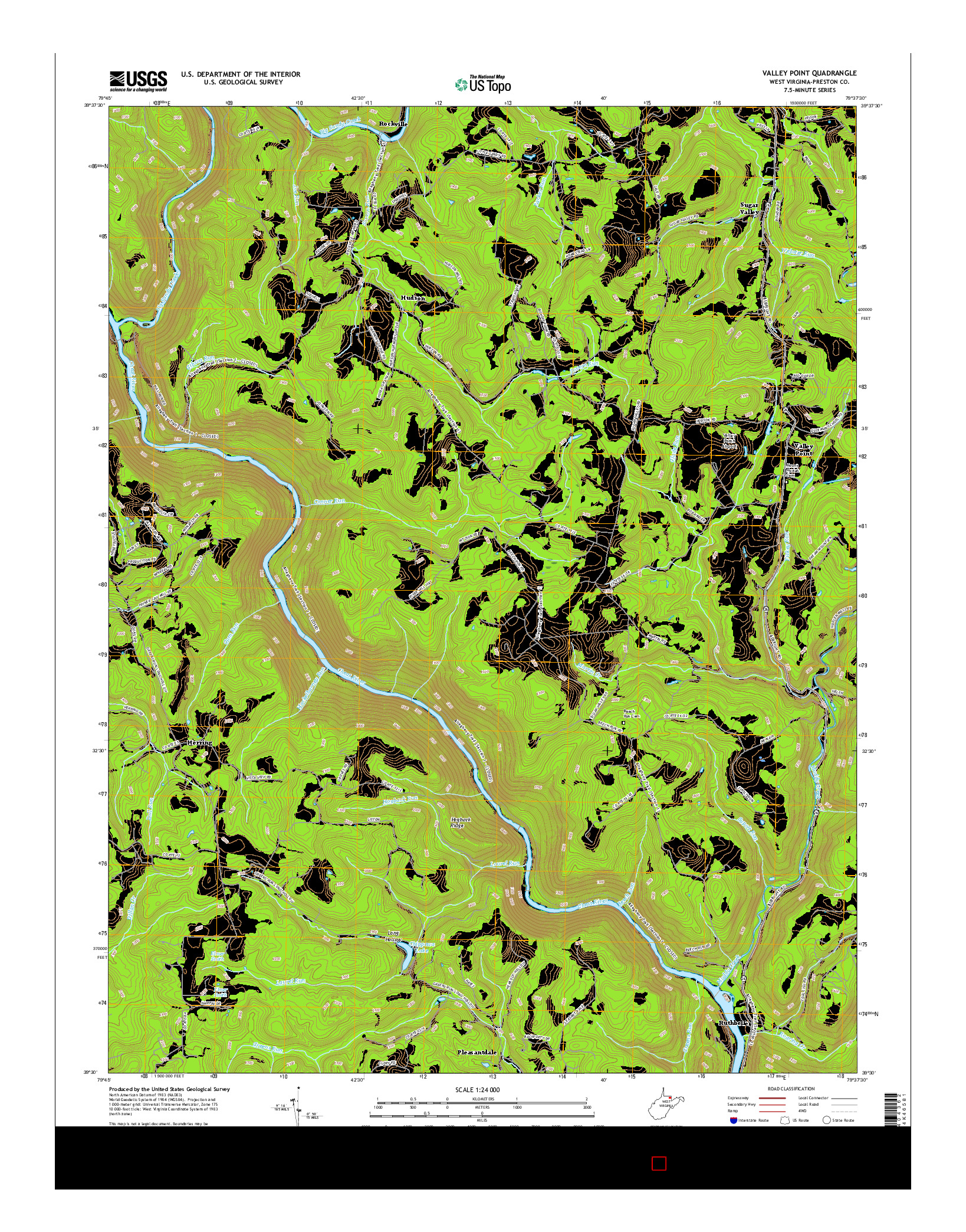 USGS US TOPO 7.5-MINUTE MAP FOR VALLEY POINT, WV 2016