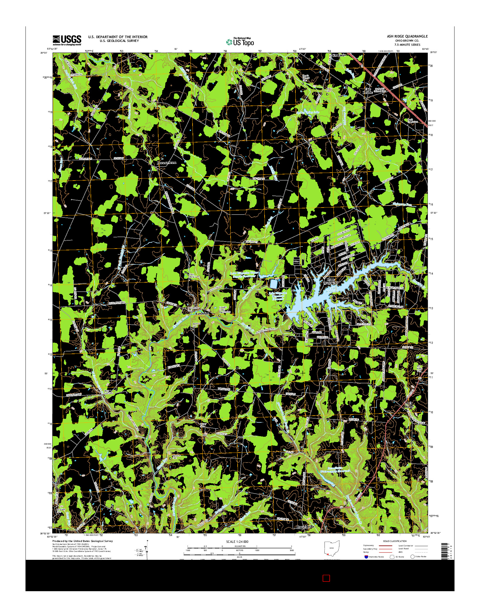 USGS US TOPO 7.5-MINUTE MAP FOR ASH RIDGE, OH 2016