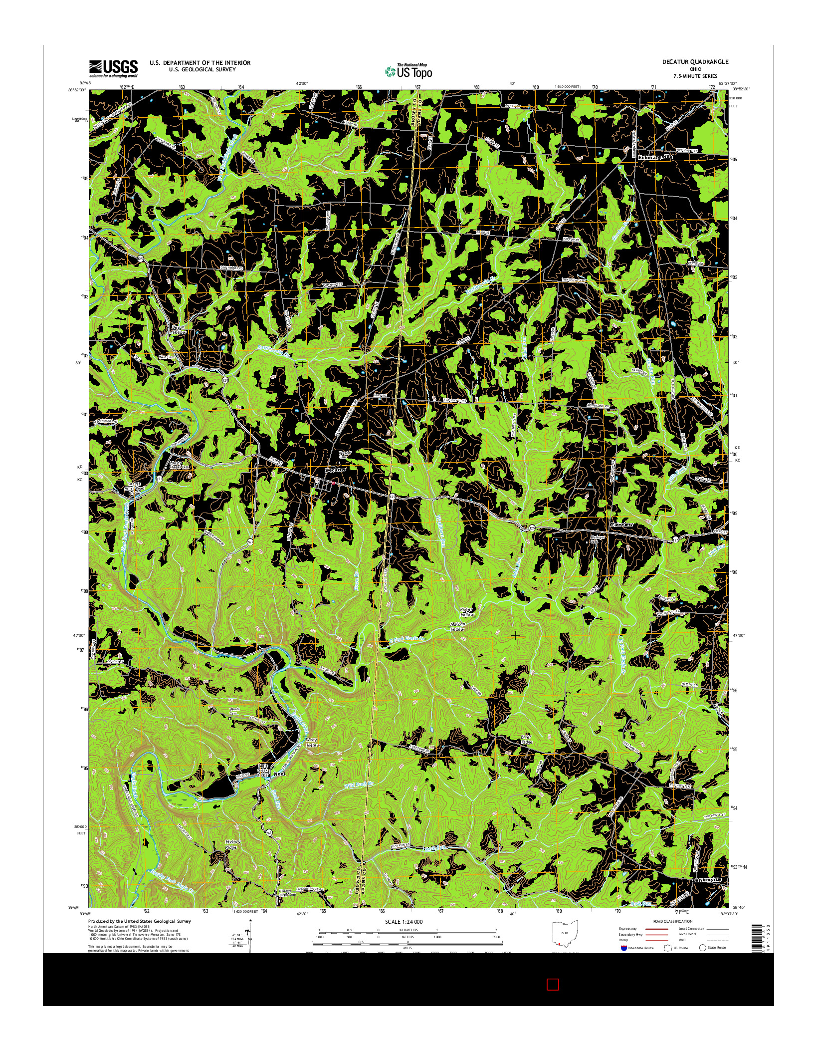 USGS US TOPO 7.5-MINUTE MAP FOR DECATUR, OH 2016