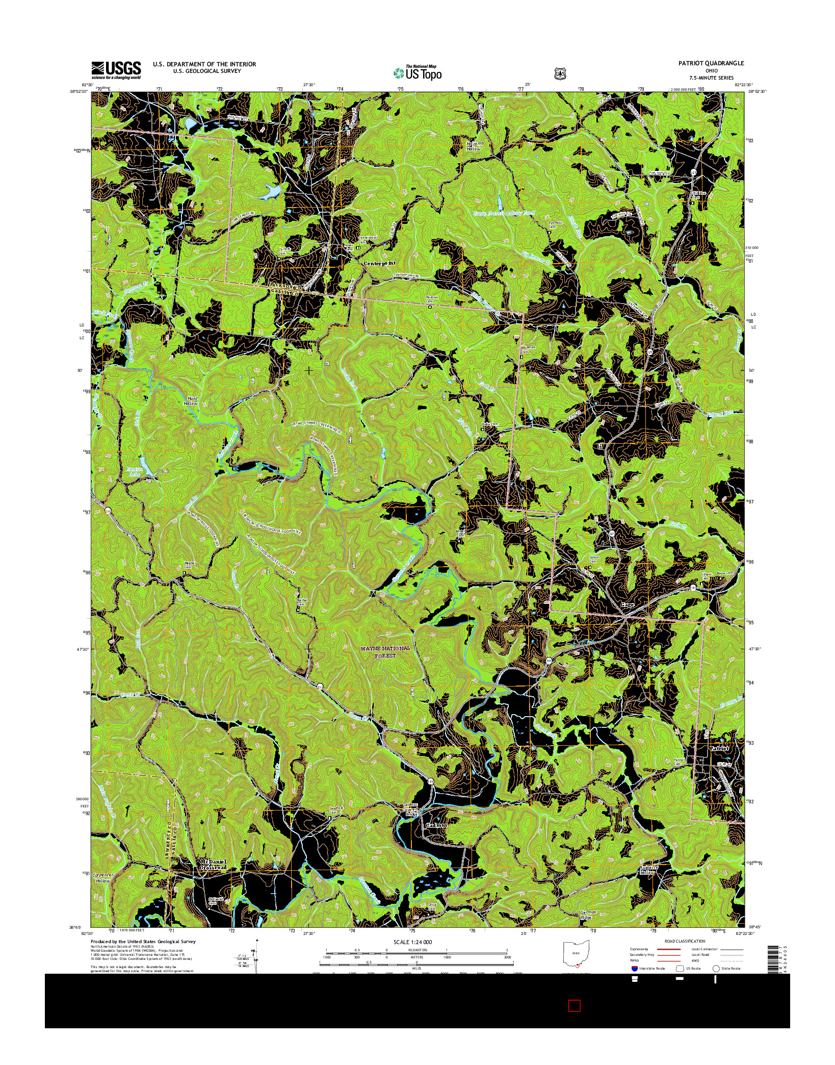 USGS US TOPO 7.5-MINUTE MAP FOR PATRIOT, OH 2016