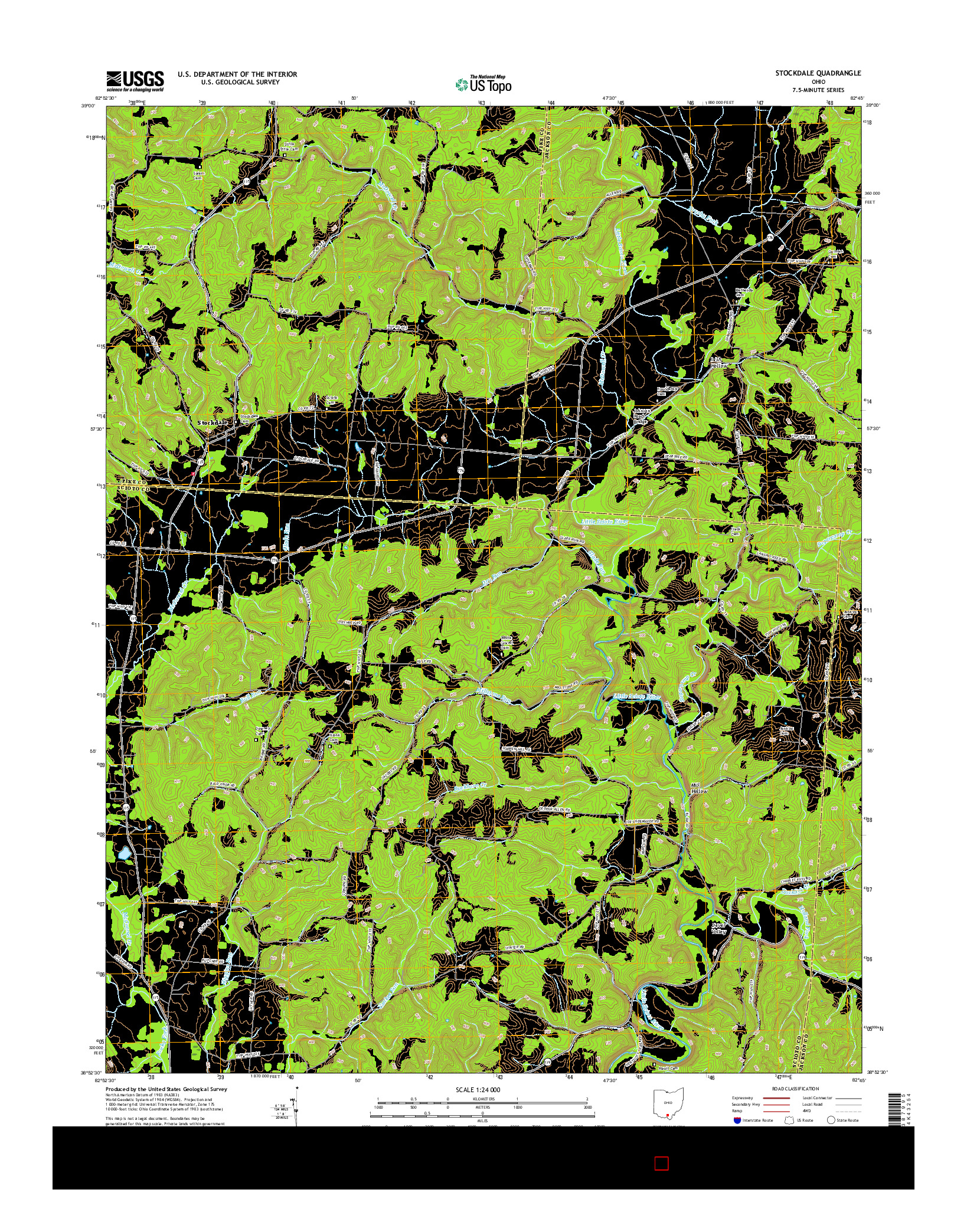 USGS US TOPO 7.5-MINUTE MAP FOR STOCKDALE, OH 2016