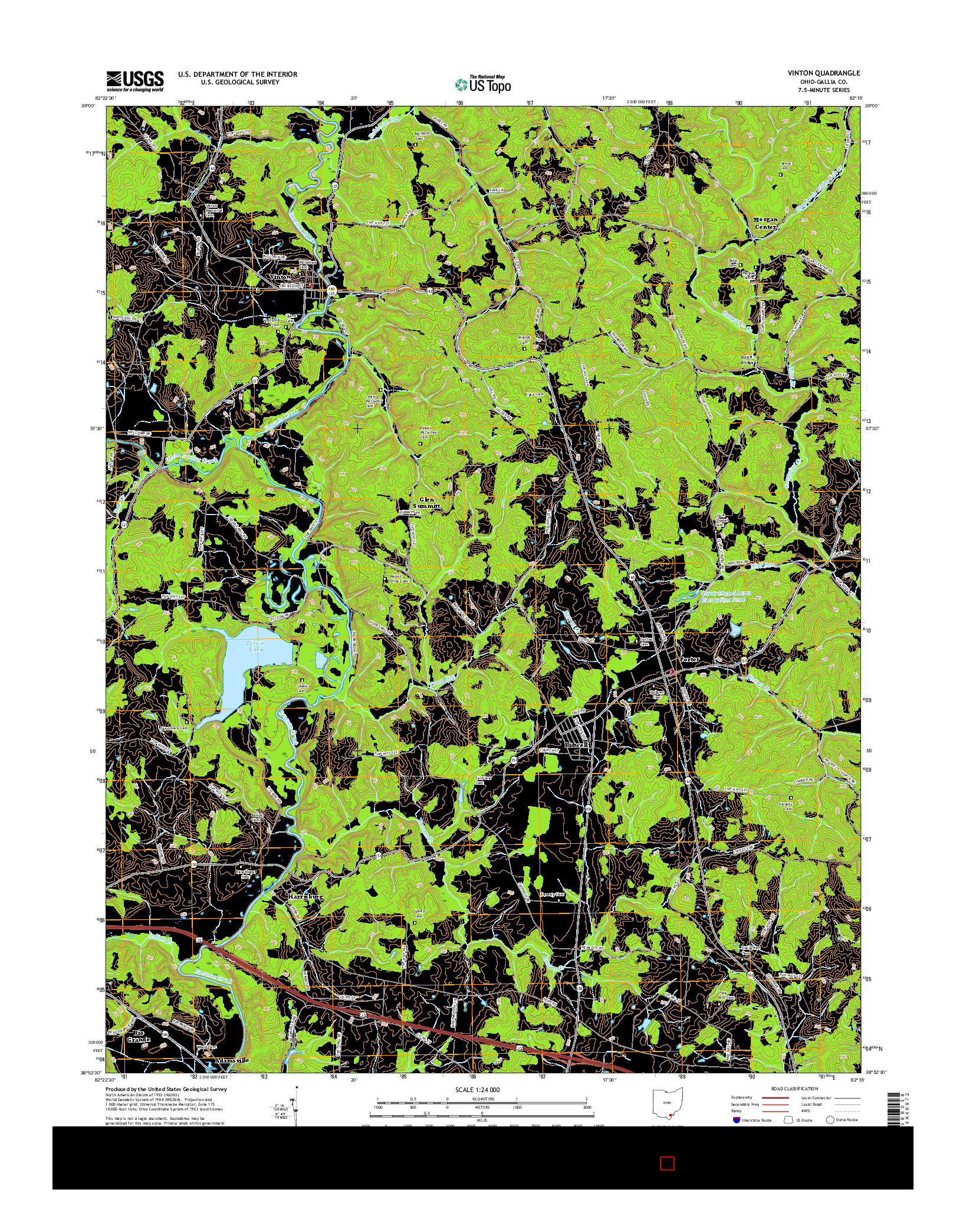 USGS US TOPO 7.5-MINUTE MAP FOR VINTON, OH 2016