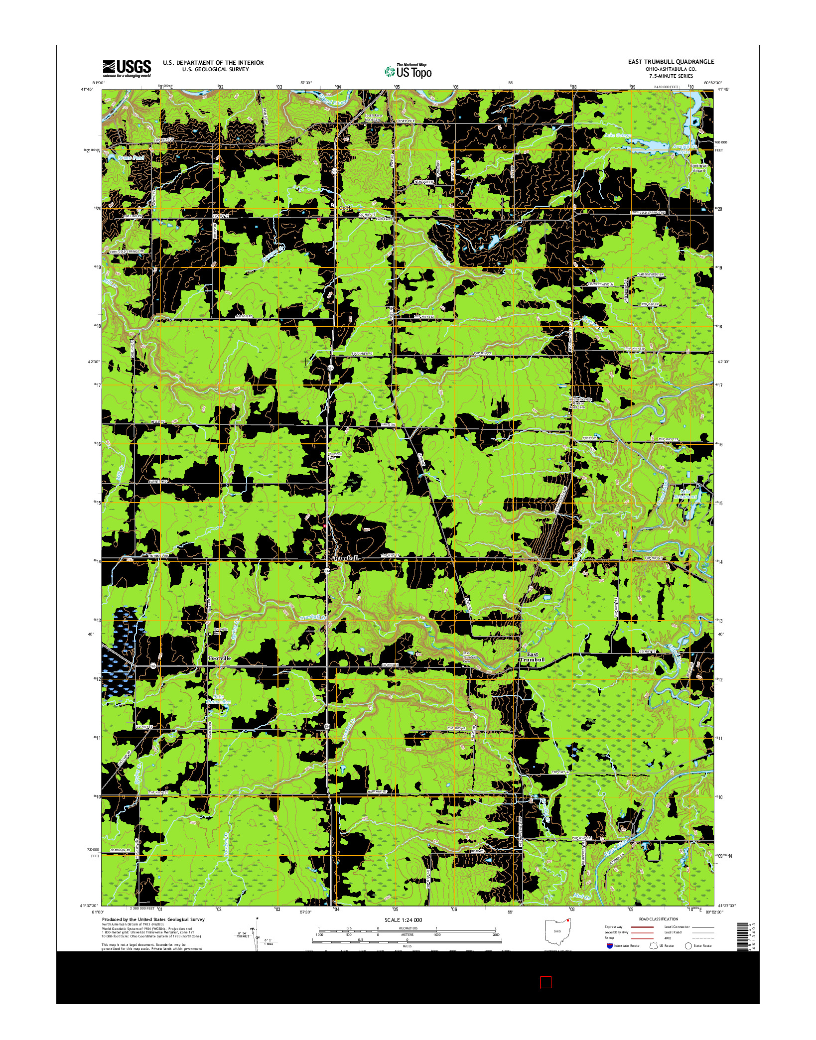 USGS US TOPO 7.5-MINUTE MAP FOR EAST TRUMBULL, OH 2016