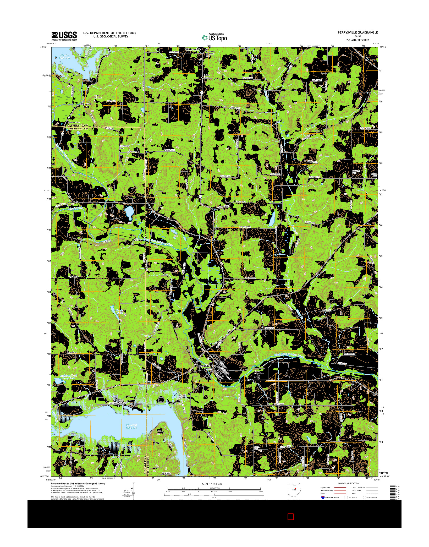 USGS US TOPO 7.5-MINUTE MAP FOR PERRYSVILLE, OH 2016