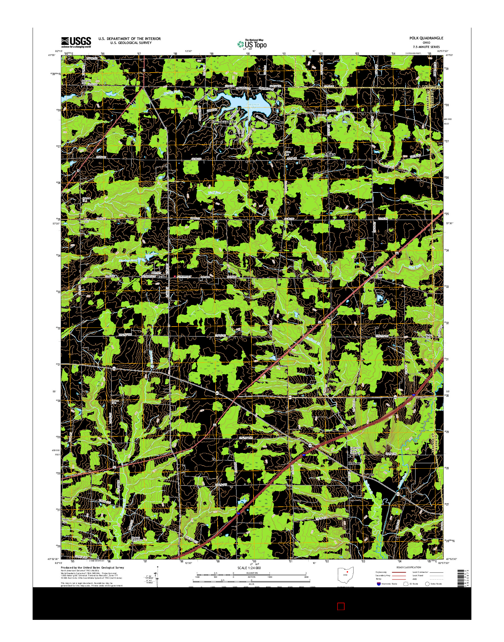 USGS US TOPO 7.5-MINUTE MAP FOR POLK, OH 2016