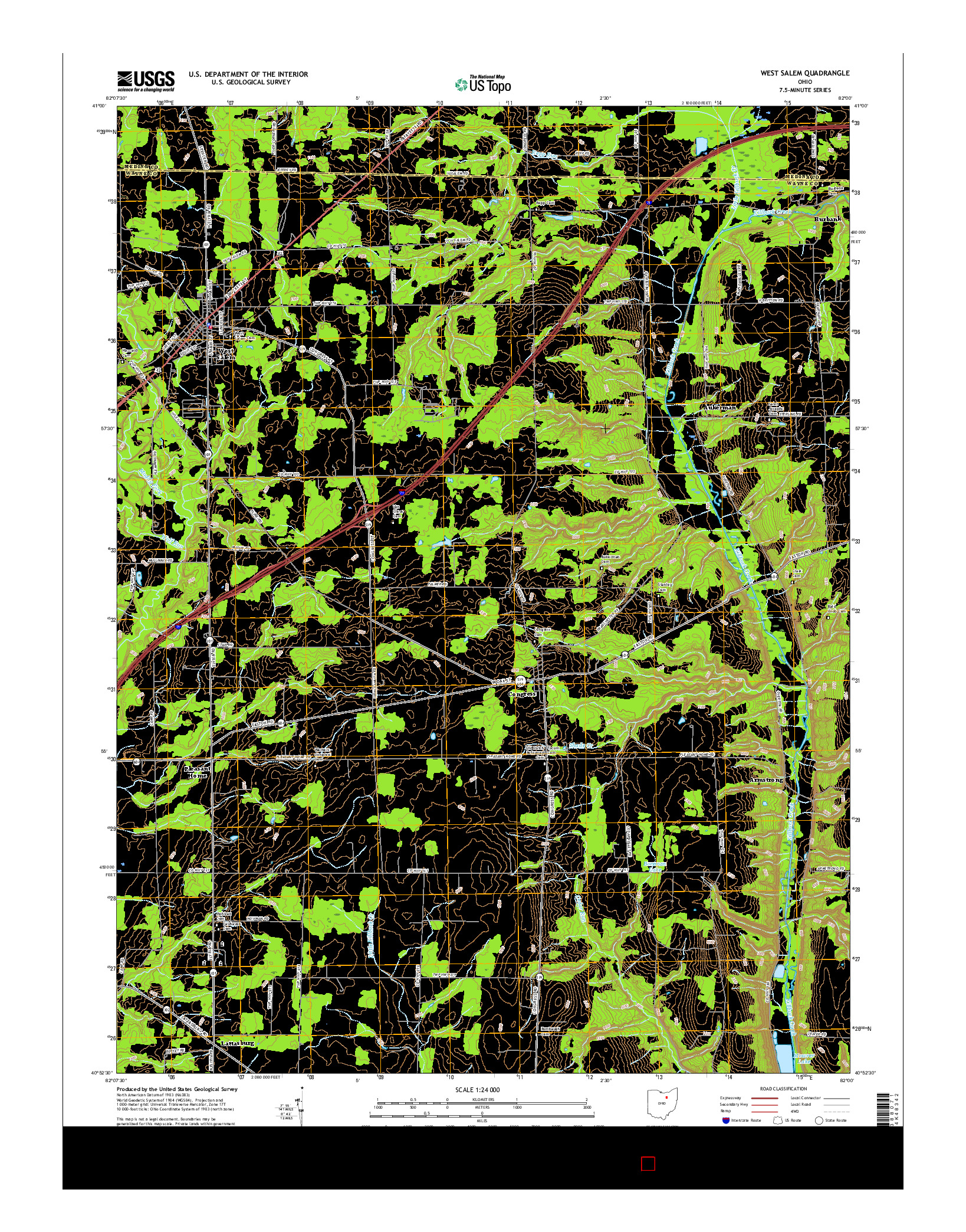 USGS US TOPO 7.5-MINUTE MAP FOR WEST SALEM, OH 2016