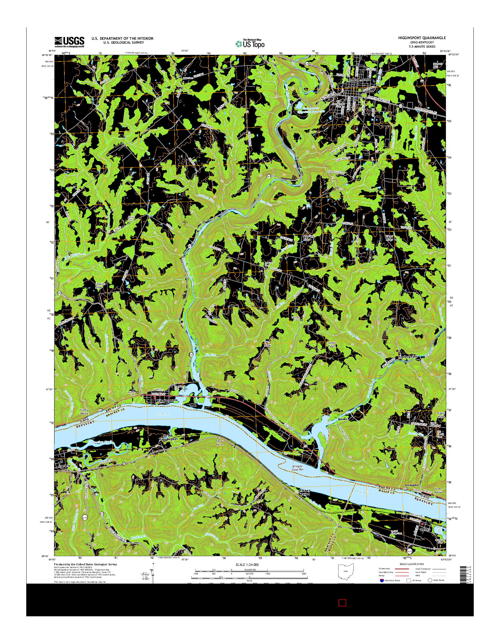 USGS US TOPO 7.5-MINUTE MAP FOR HIGGINSPORT, OH-KY 2016