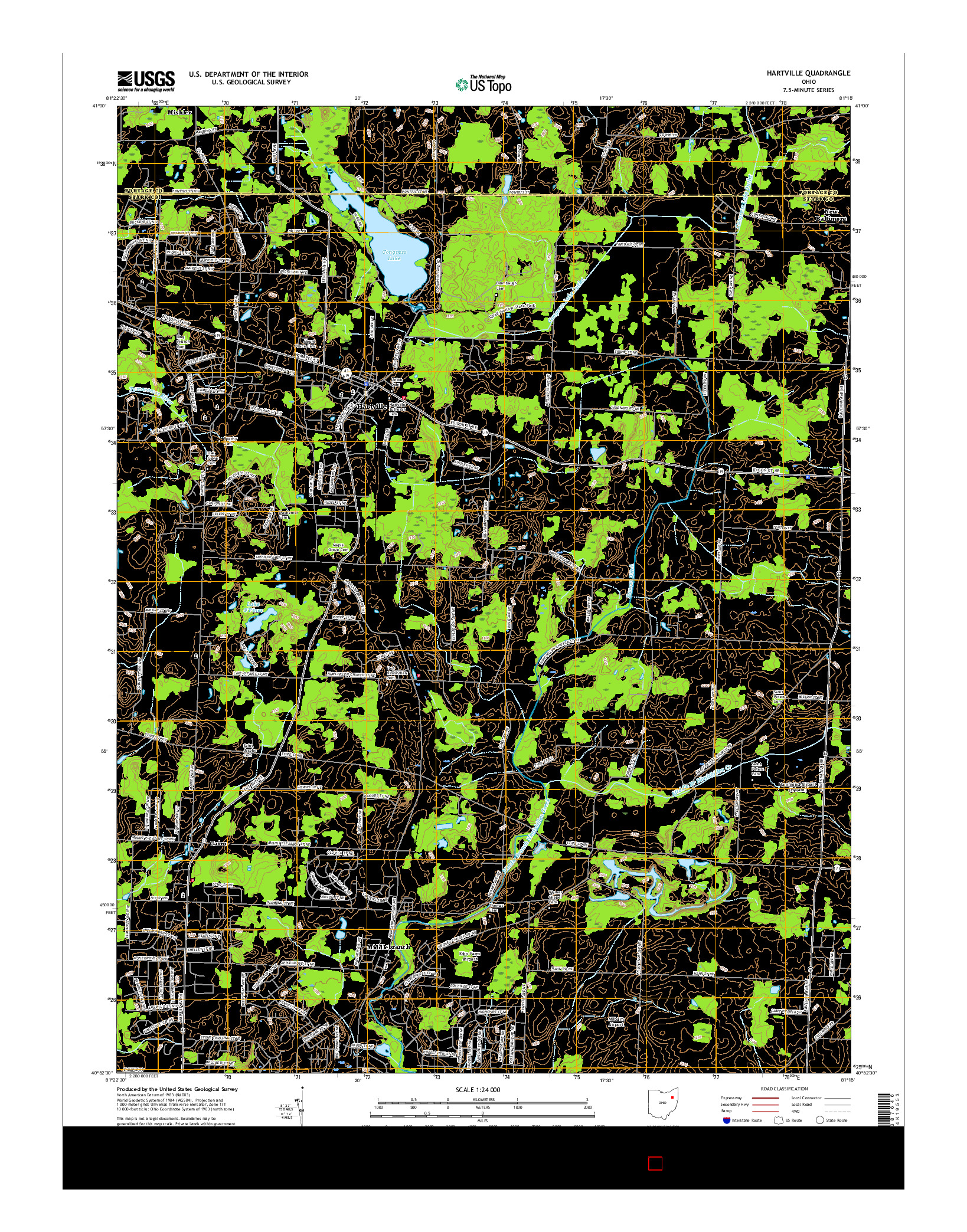 USGS US TOPO 7.5-MINUTE MAP FOR HARTVILLE, OH 2016