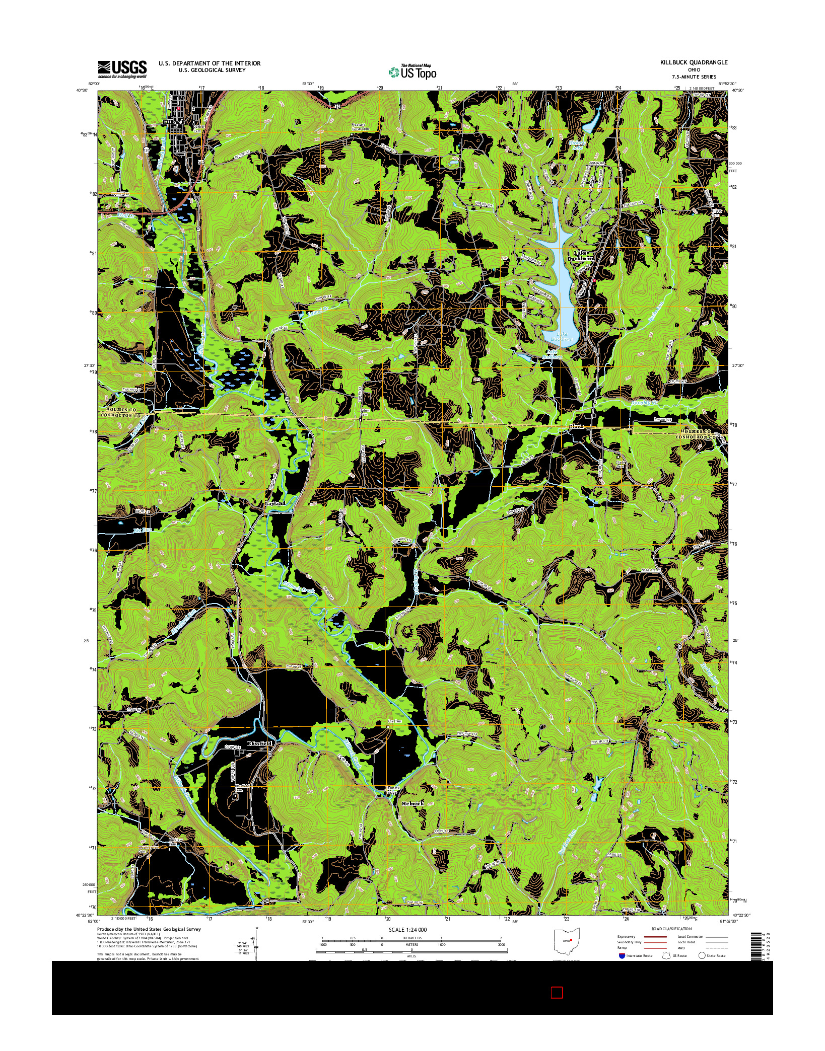 USGS US TOPO 7.5-MINUTE MAP FOR KILLBUCK, OH 2016