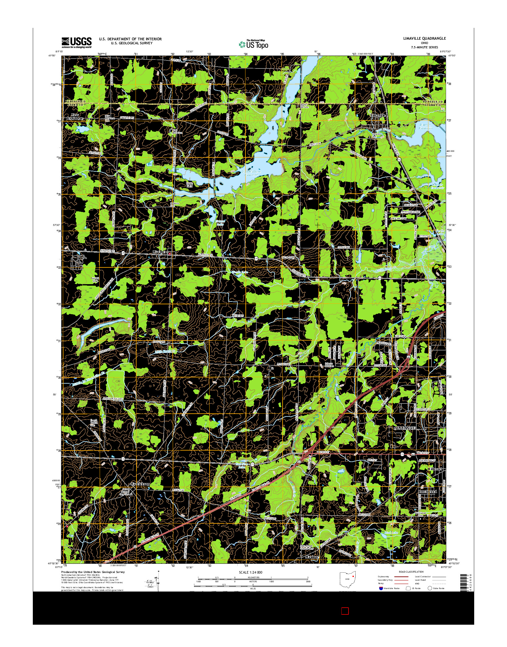 USGS US TOPO 7.5-MINUTE MAP FOR LIMAVILLE, OH 2016