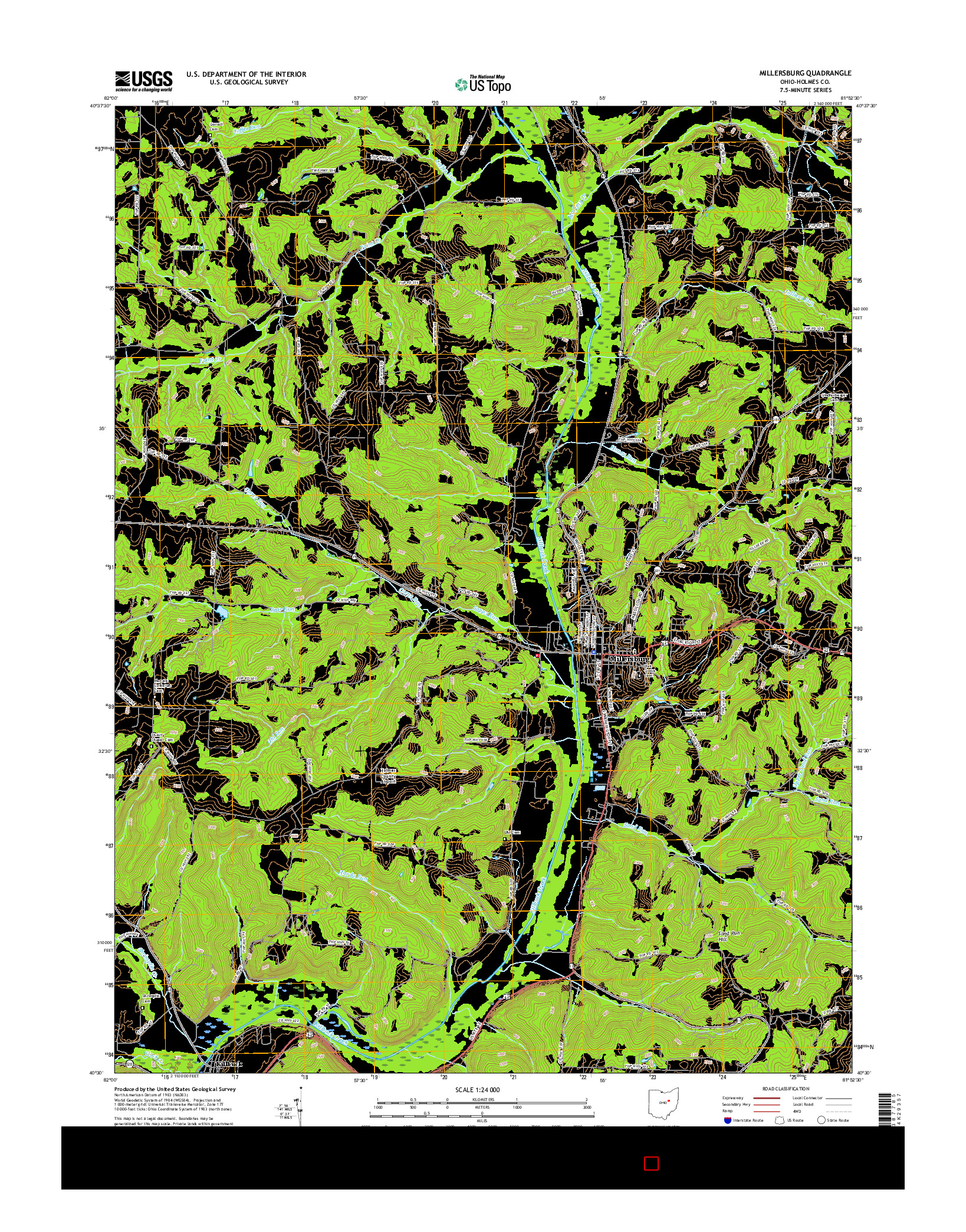 USGS US TOPO 7.5-MINUTE MAP FOR MILLERSBURG, OH 2016