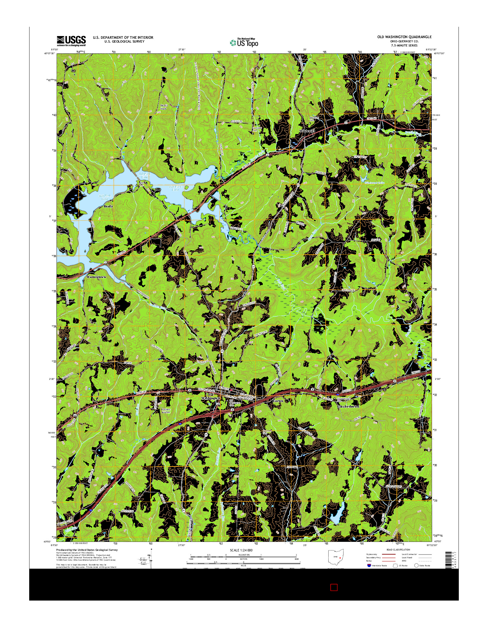 USGS US TOPO 7.5-MINUTE MAP FOR OLD WASHINGTON, OH 2016