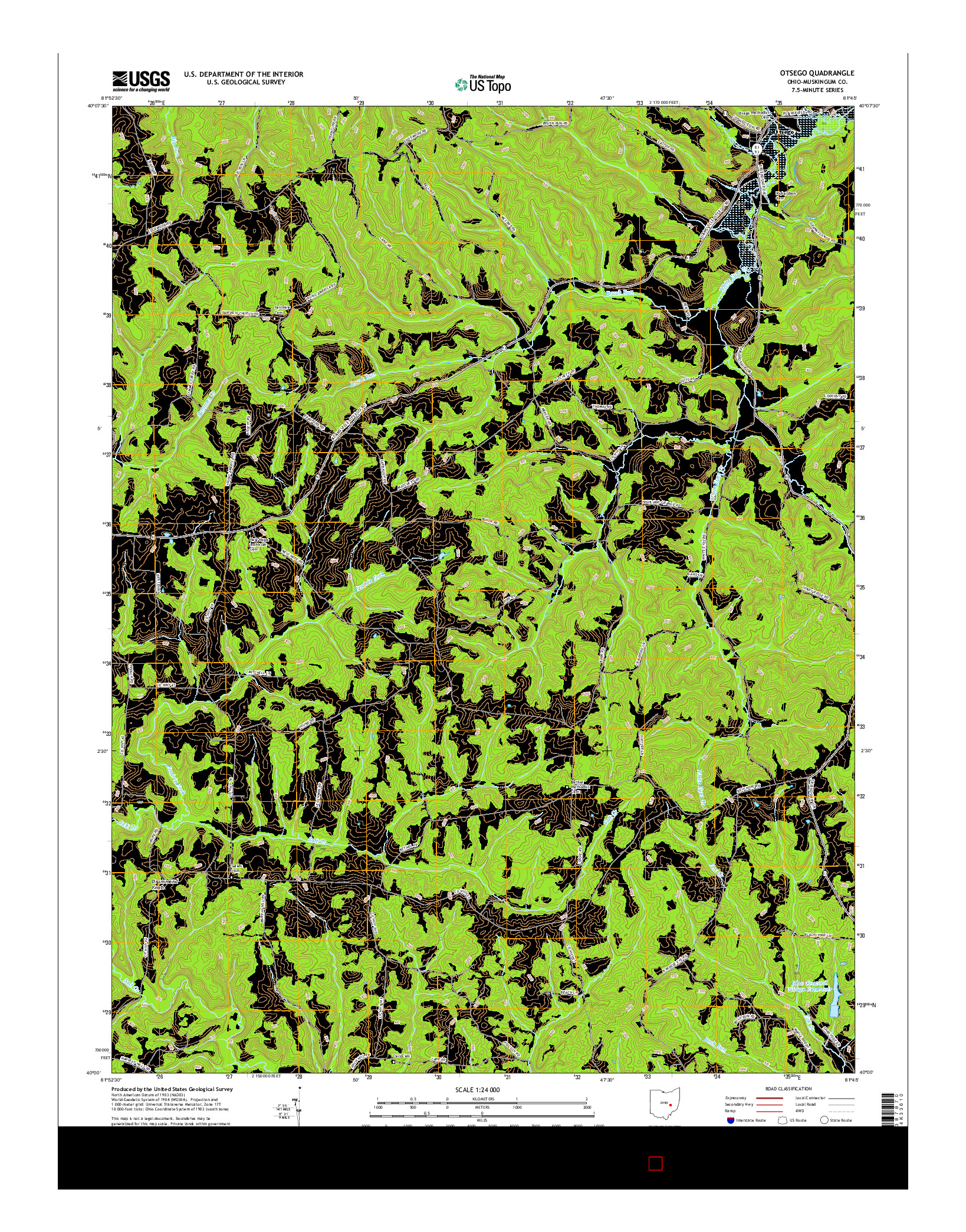 USGS US TOPO 7.5-MINUTE MAP FOR OTSEGO, OH 2016