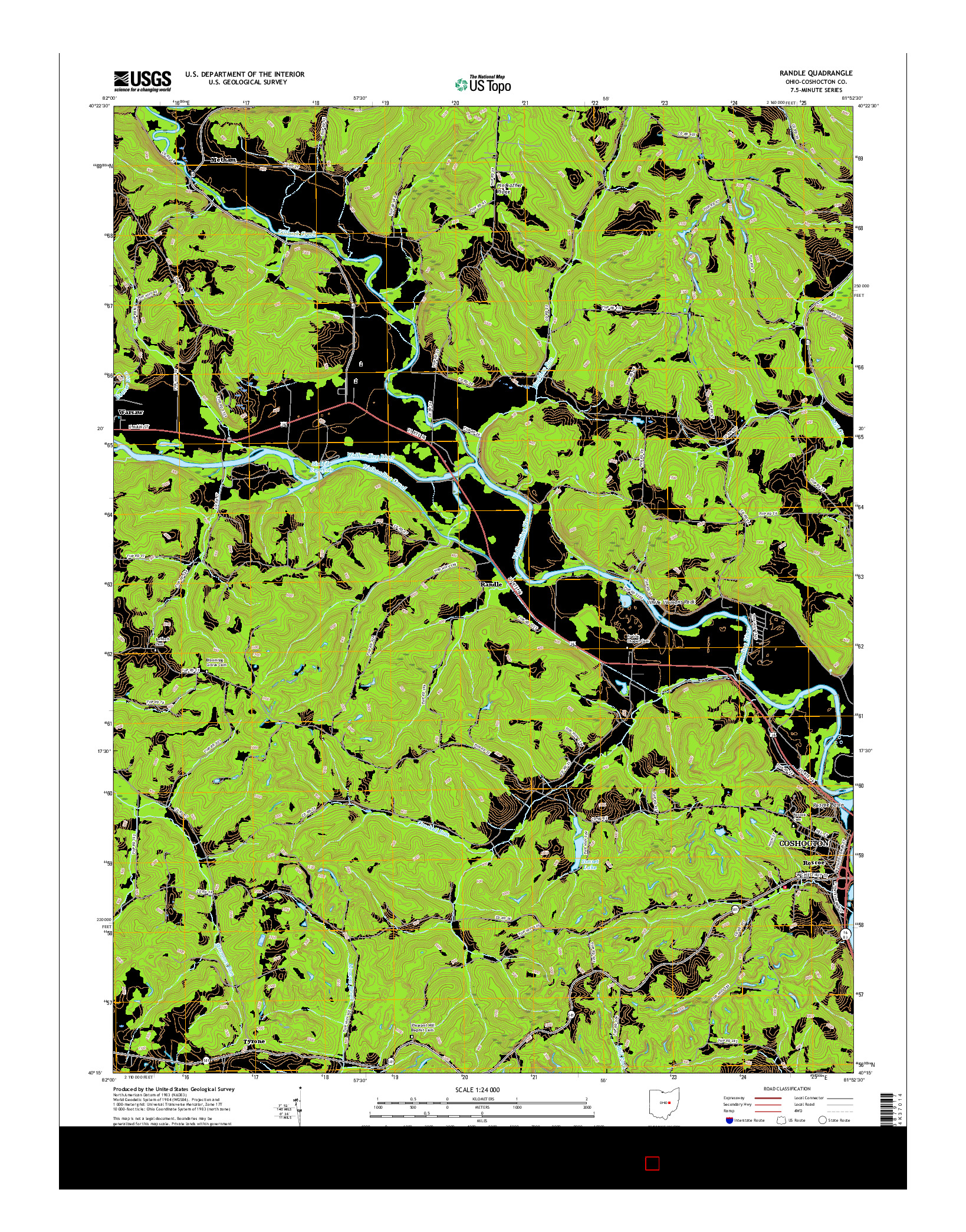 USGS US TOPO 7.5-MINUTE MAP FOR RANDLE, OH 2016