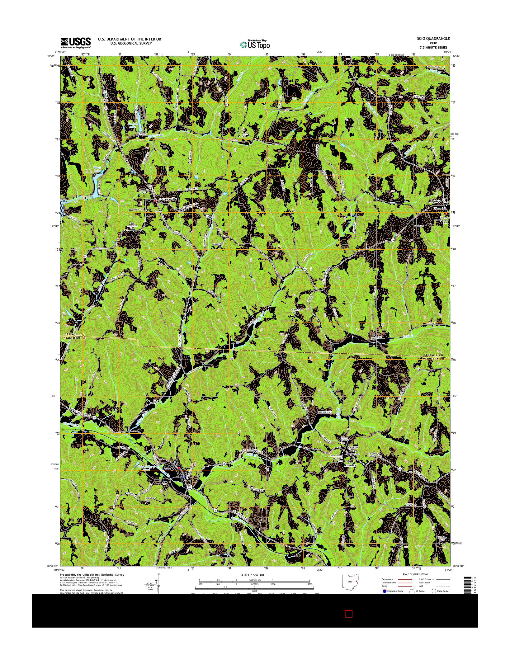 USGS US TOPO 7.5-MINUTE MAP FOR SCIO, OH 2016