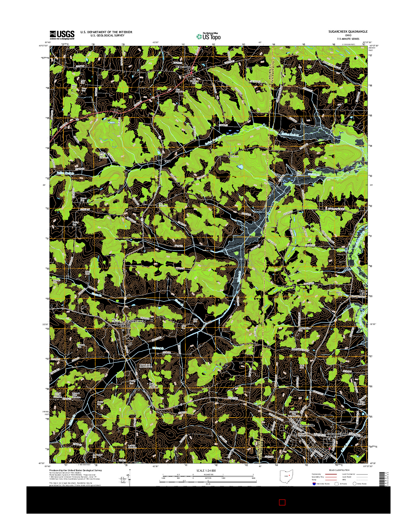 USGS US TOPO 7.5-MINUTE MAP FOR SUGARCREEK, OH 2016