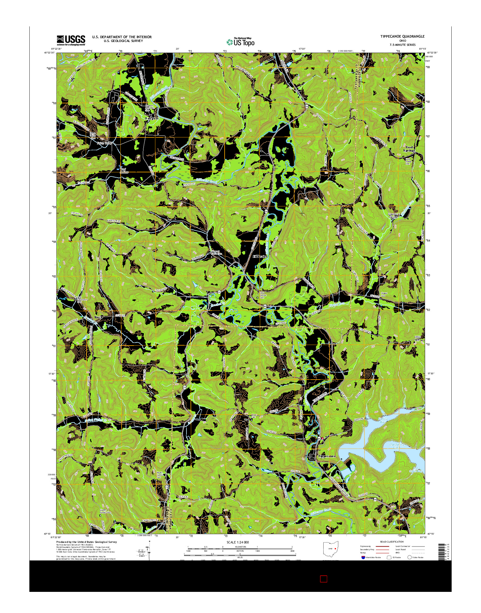 USGS US TOPO 7.5-MINUTE MAP FOR TIPPECANOE, OH 2016