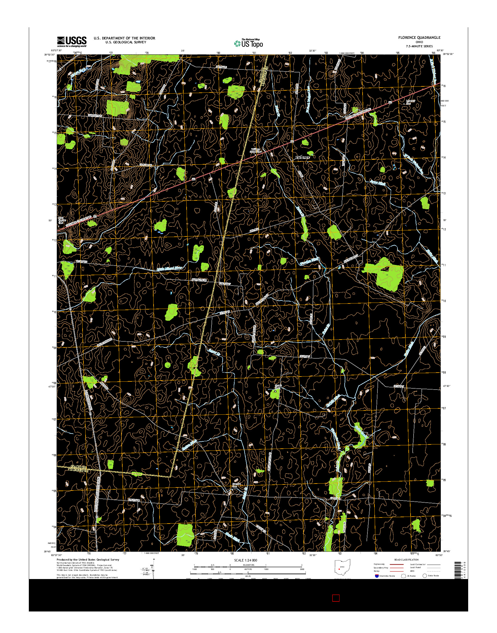 USGS US TOPO 7.5-MINUTE MAP FOR FLORENCE, OH 2016