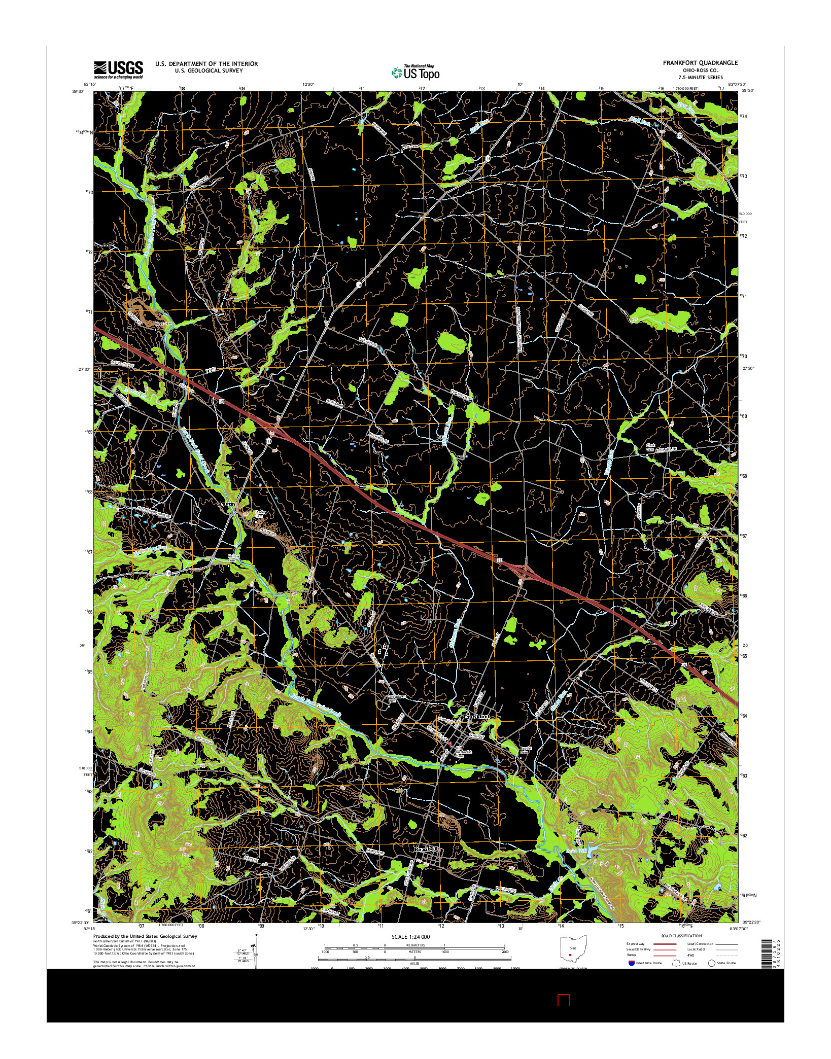 USGS US TOPO 7.5-MINUTE MAP FOR FRANKFORT, OH 2016