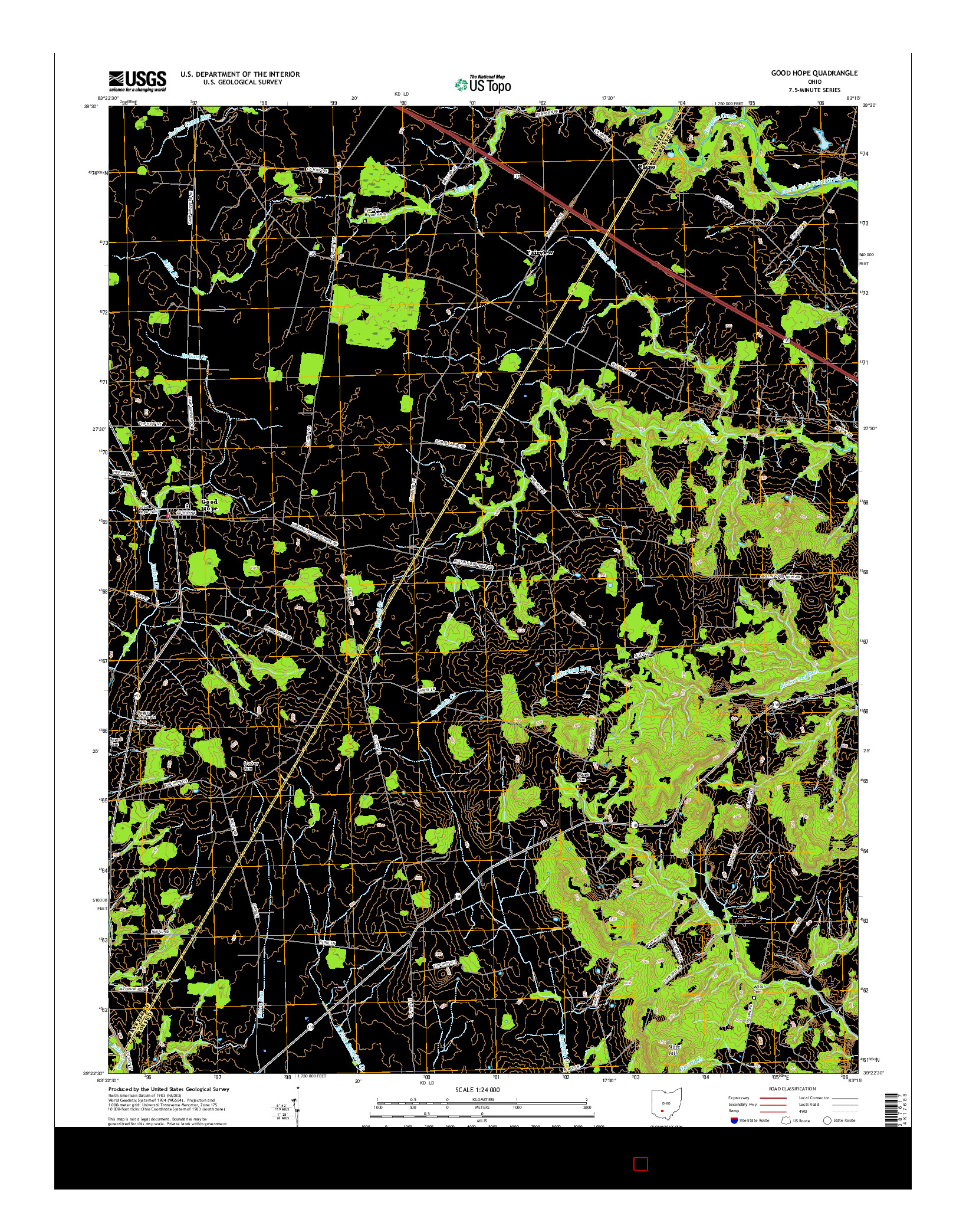 USGS US TOPO 7.5-MINUTE MAP FOR GOOD HOPE, OH 2016