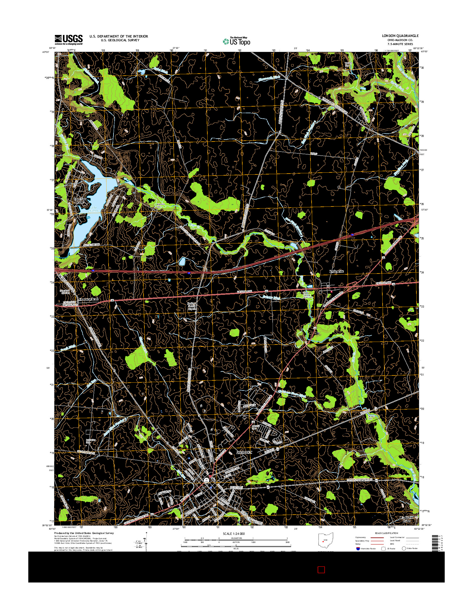 USGS US TOPO 7.5-MINUTE MAP FOR LONDON, OH 2016