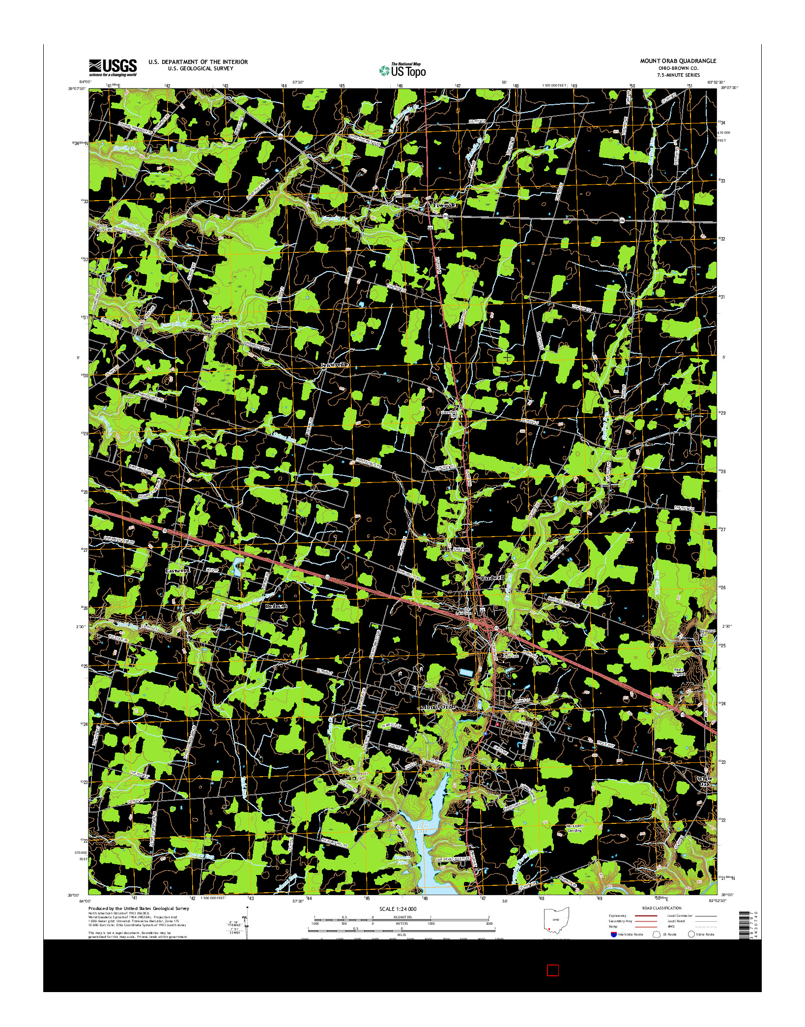 USGS US TOPO 7.5-MINUTE MAP FOR MOUNT ORAB, OH 2016