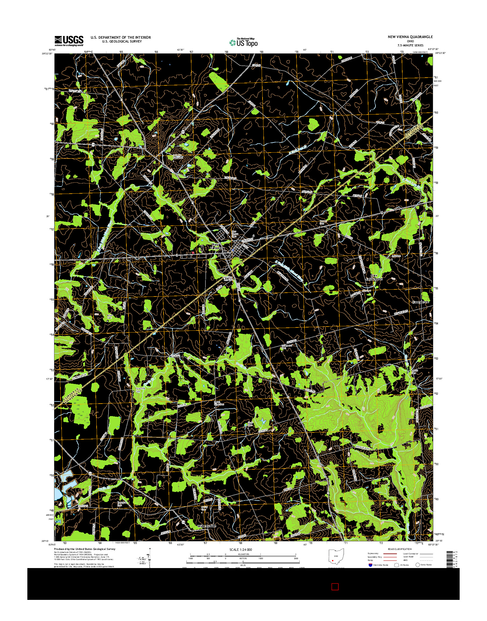 USGS US TOPO 7.5-MINUTE MAP FOR NEW VIENNA, OH 2016