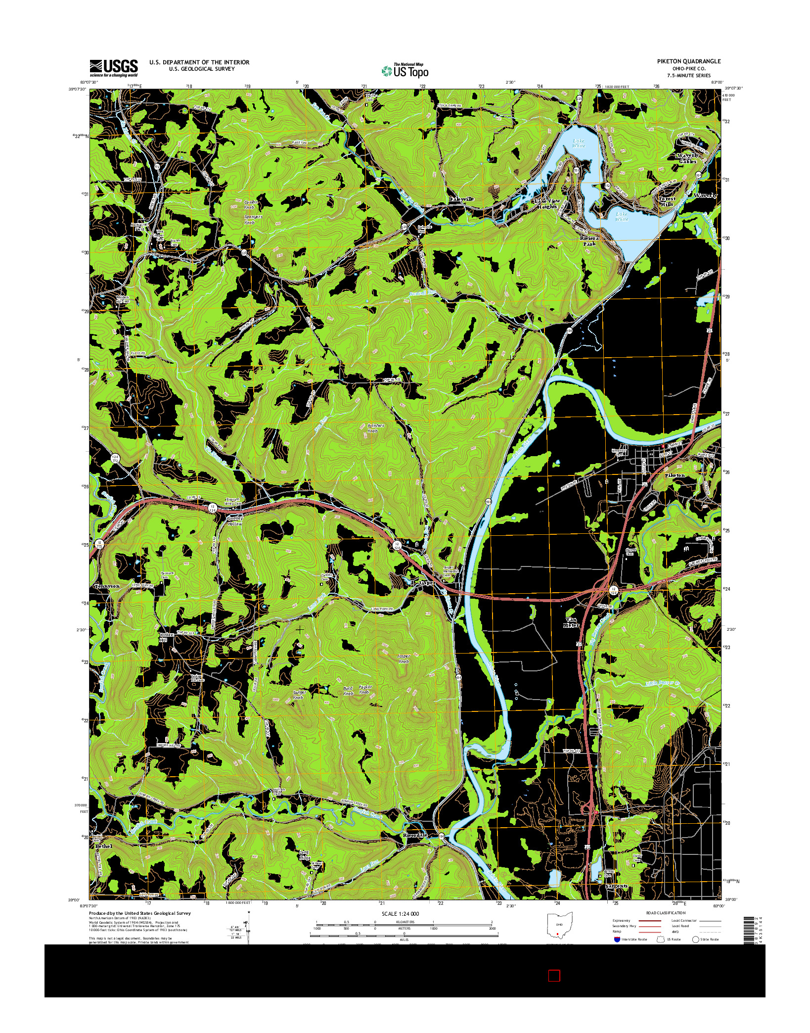 USGS US TOPO 7.5-MINUTE MAP FOR PIKETON, OH 2016
