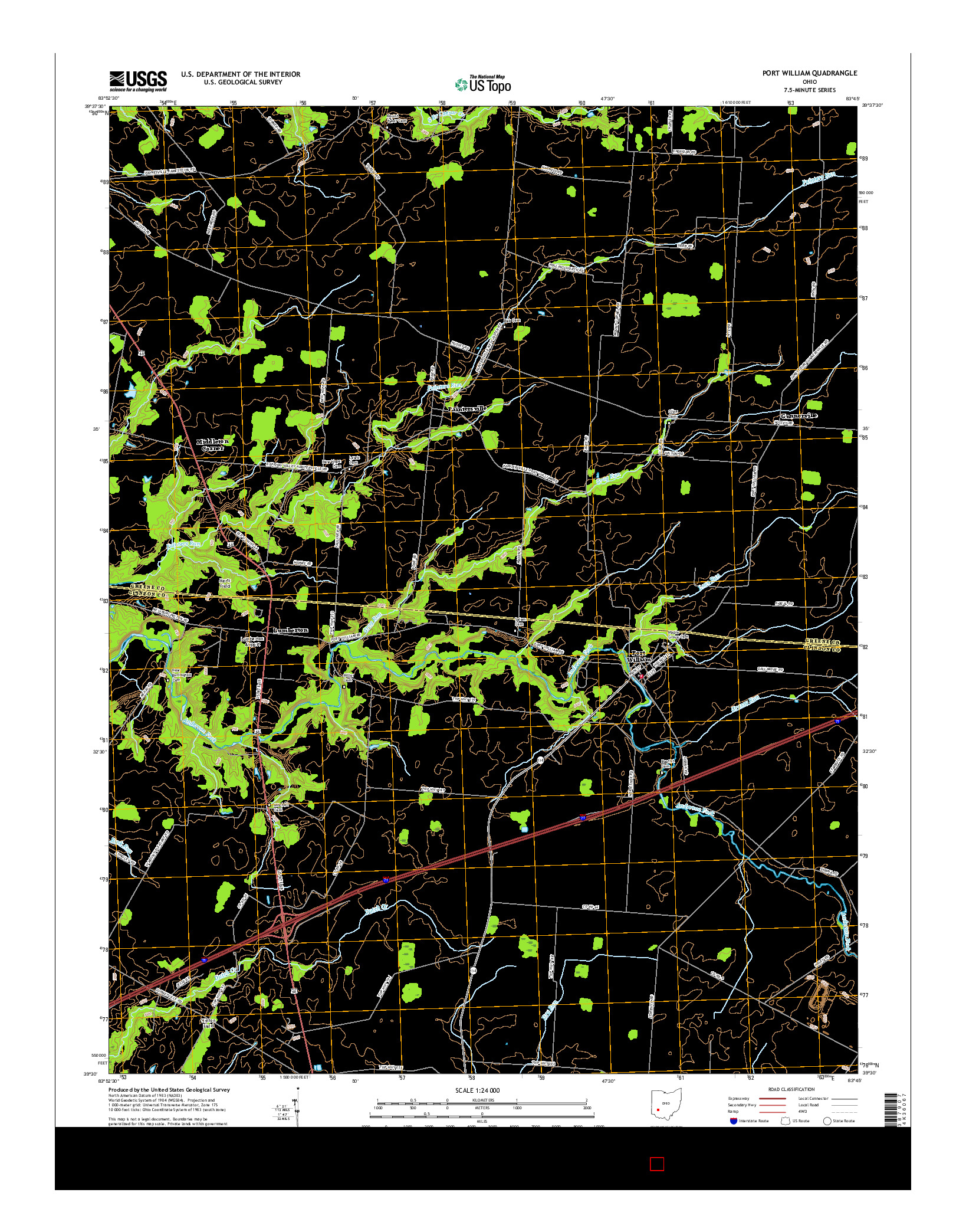 USGS US TOPO 7.5-MINUTE MAP FOR PORT WILLIAM, OH 2016