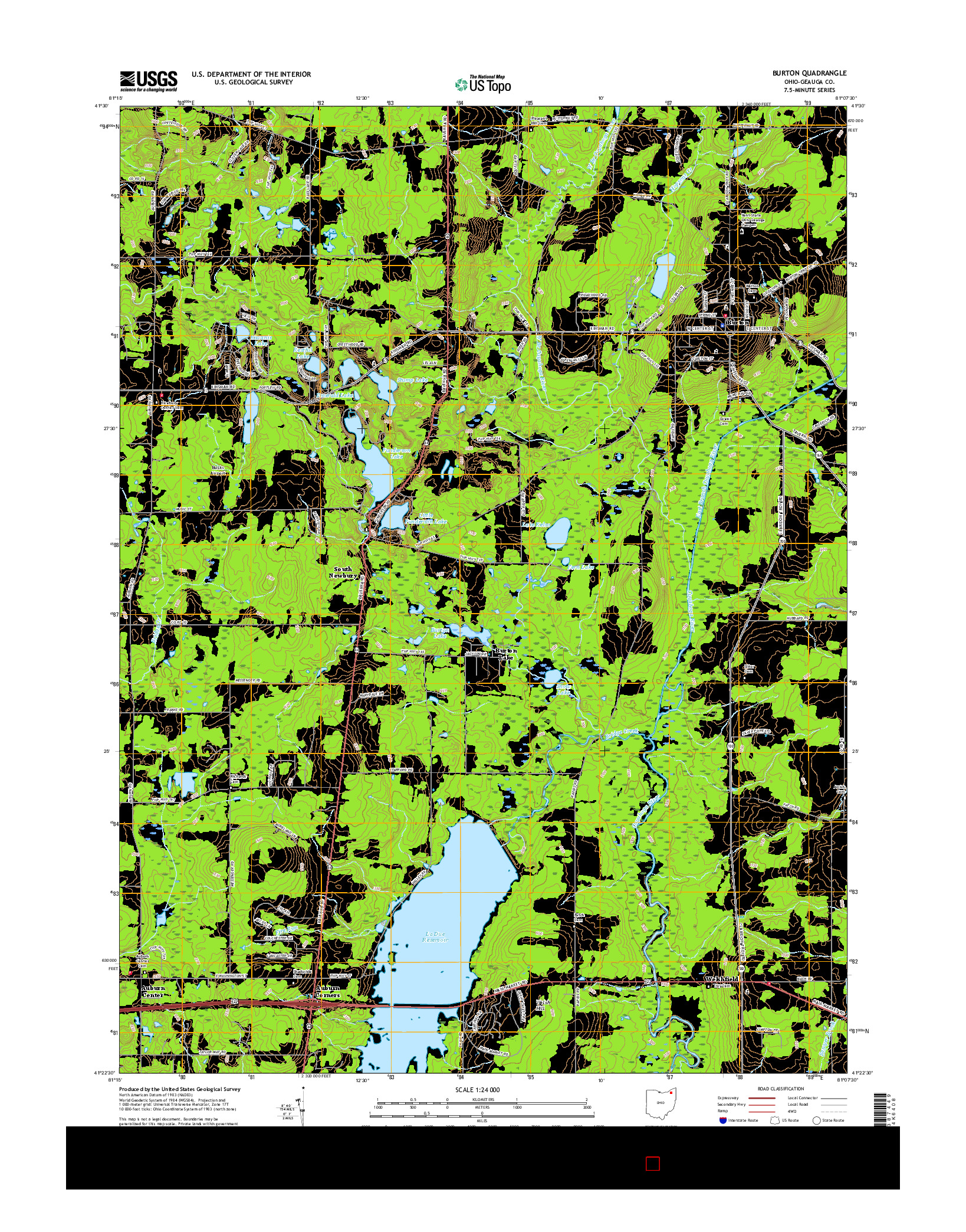 USGS US TOPO 7.5-MINUTE MAP FOR BURTON, OH 2016