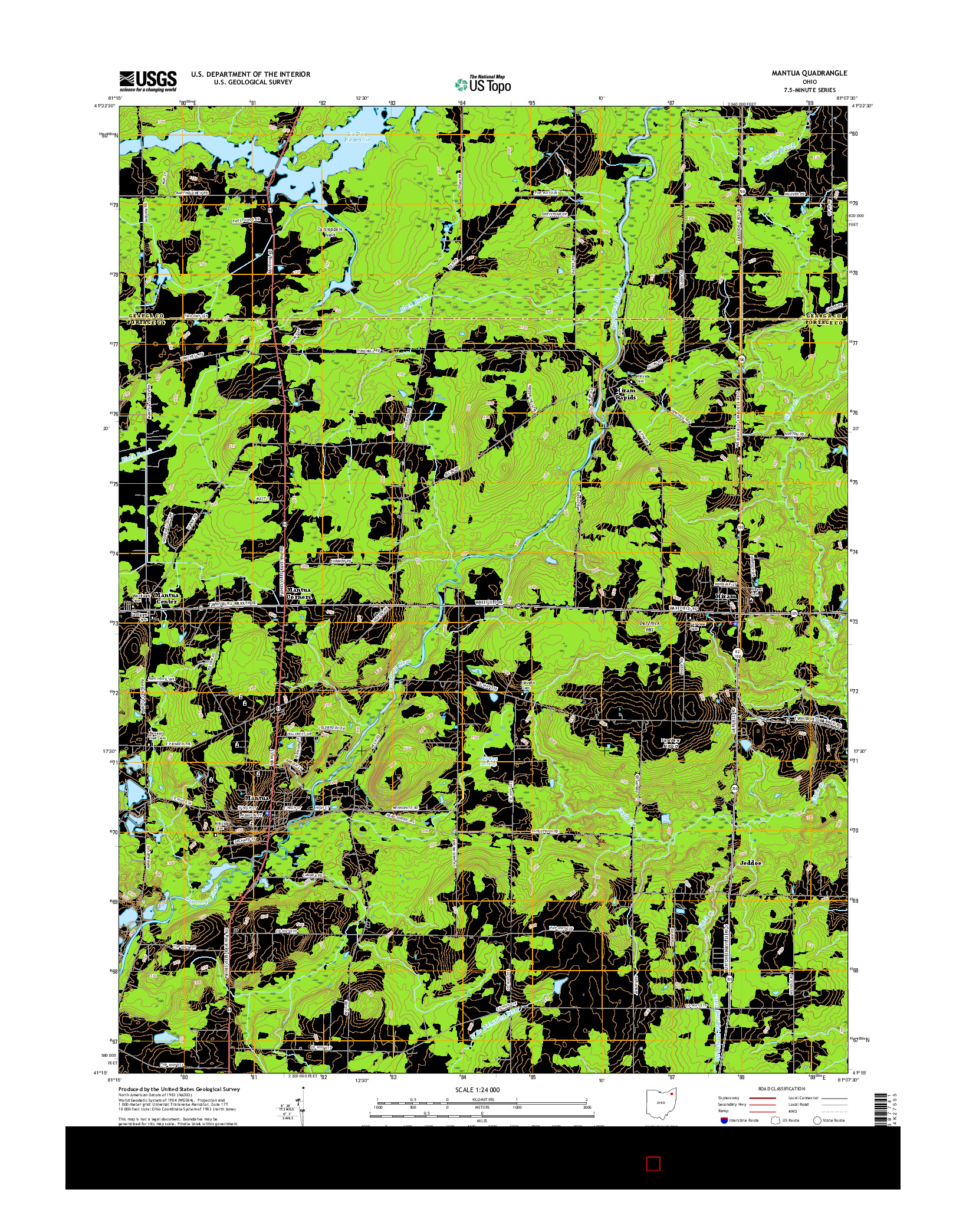 USGS US TOPO 7.5-MINUTE MAP FOR MANTUA, OH 2016