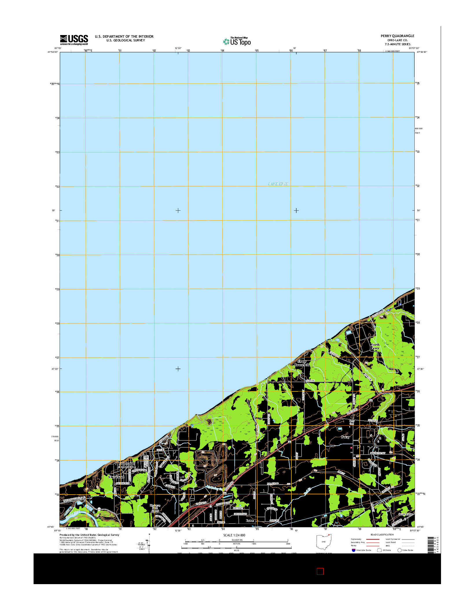 USGS US TOPO 7.5-MINUTE MAP FOR PERRY, OH 2016