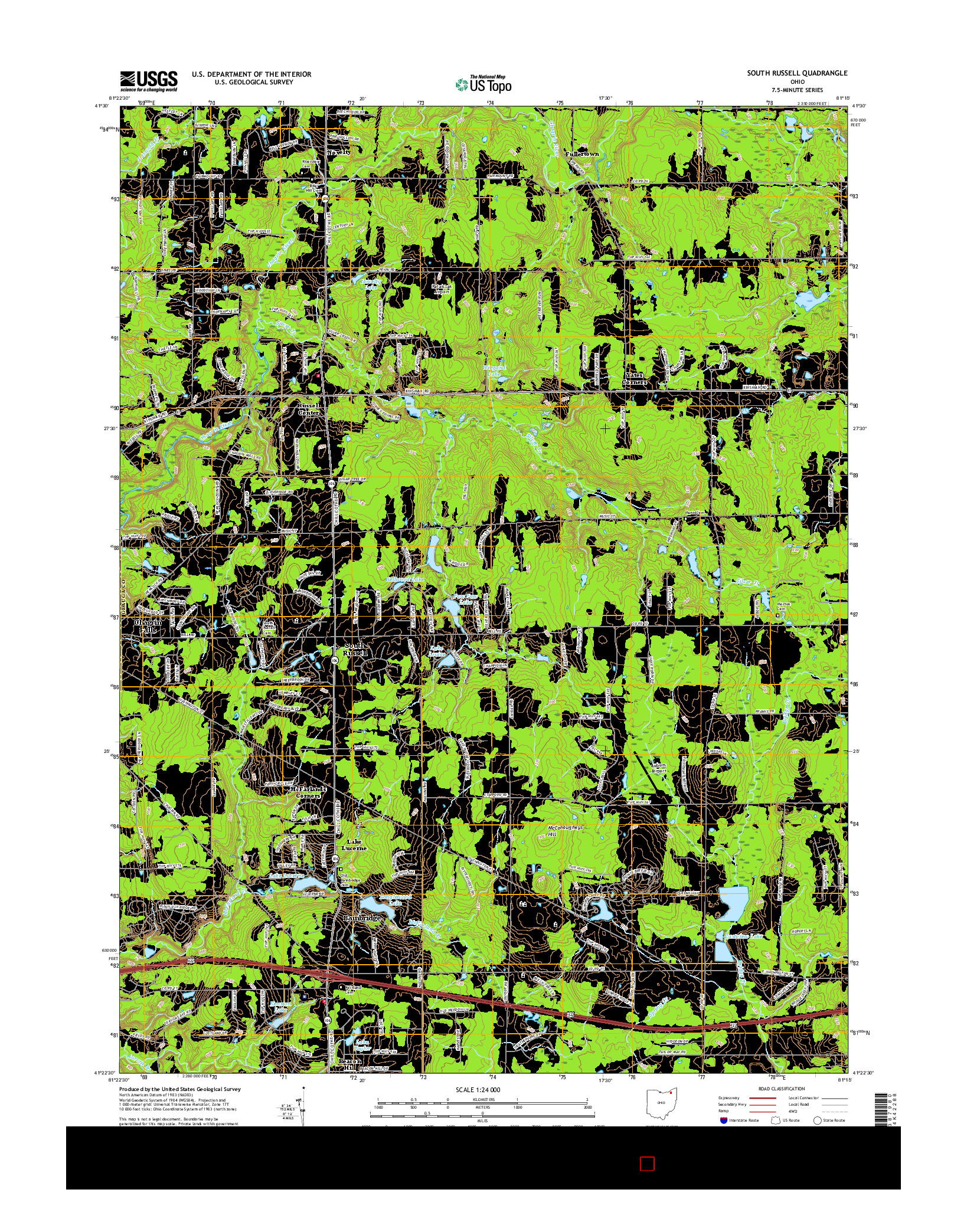 USGS US TOPO 7.5-MINUTE MAP FOR SOUTH RUSSELL, OH 2016