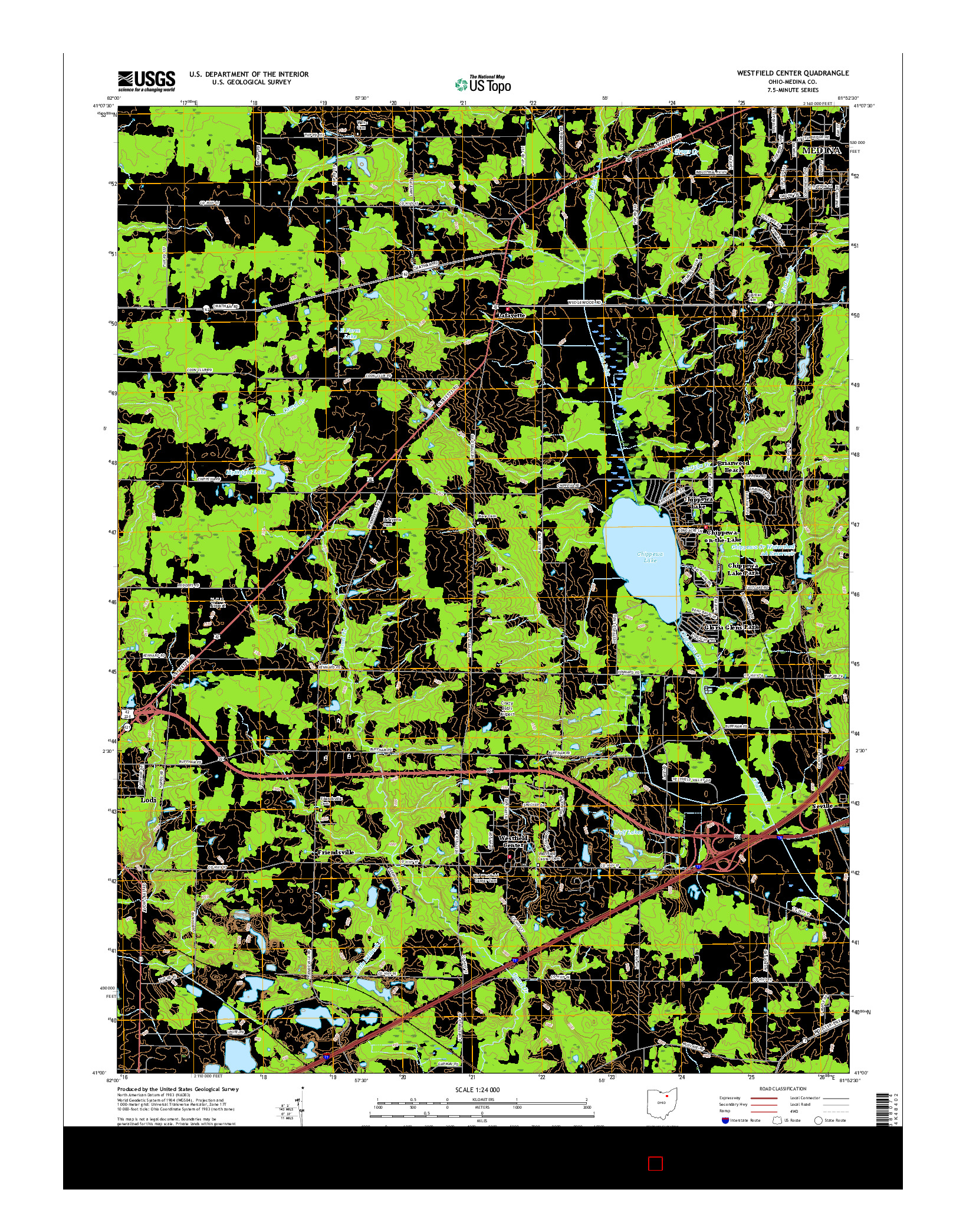 USGS US TOPO 7.5-MINUTE MAP FOR WESTFIELD CENTER, OH 2016