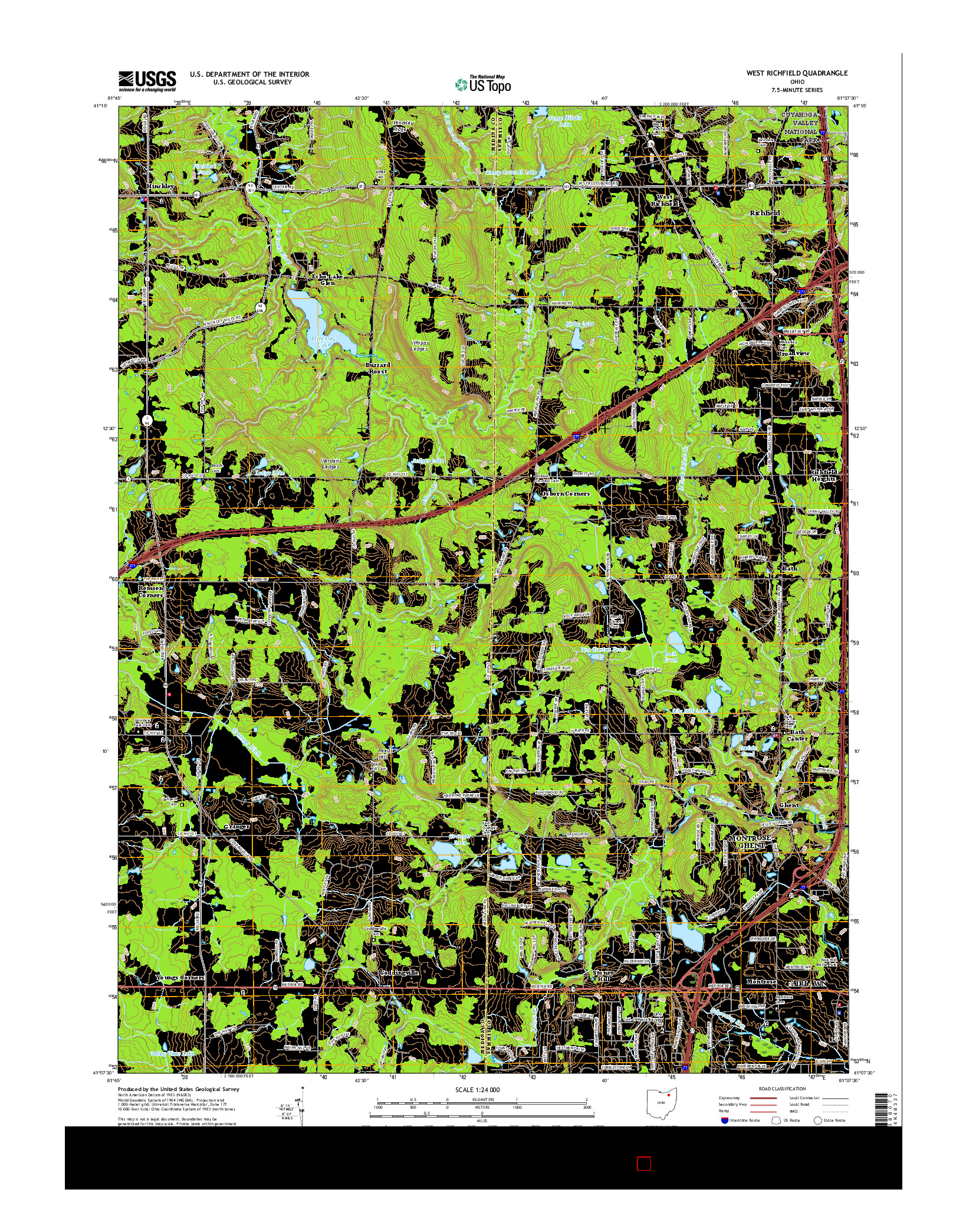 USGS US TOPO 7.5-MINUTE MAP FOR WEST RICHFIELD, OH 2016