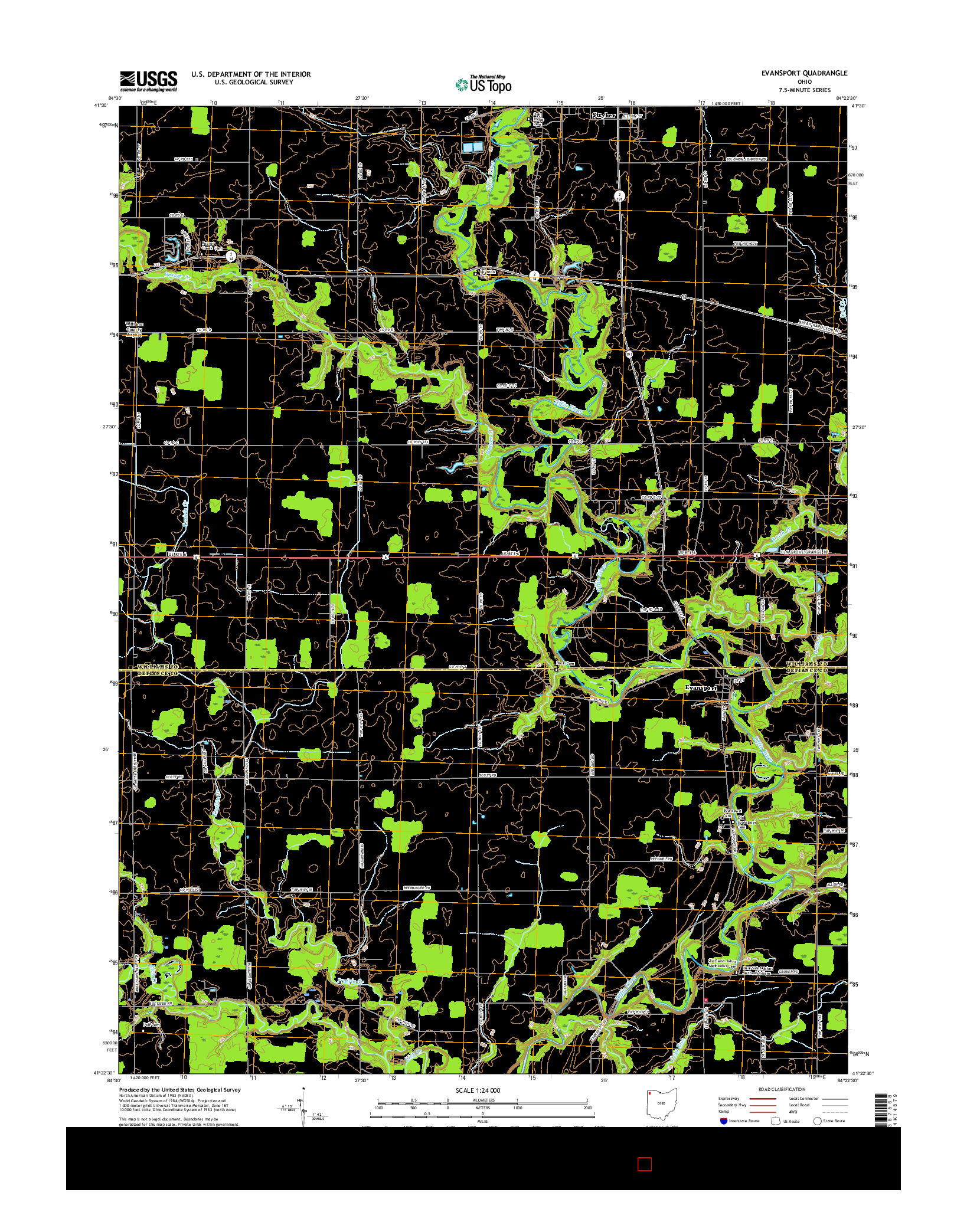 USGS US TOPO 7.5-MINUTE MAP FOR EVANSPORT, OH 2016