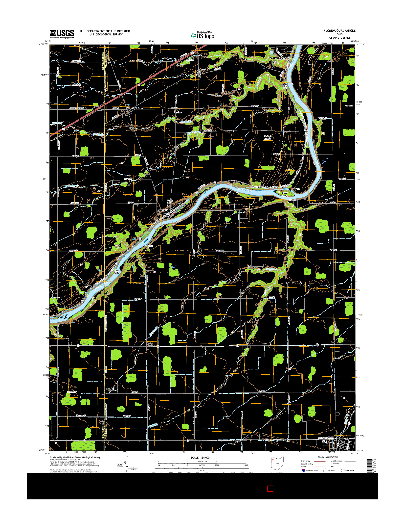 USGS US TOPO 7.5-MINUTE MAP FOR FLORIDA, OH 2016