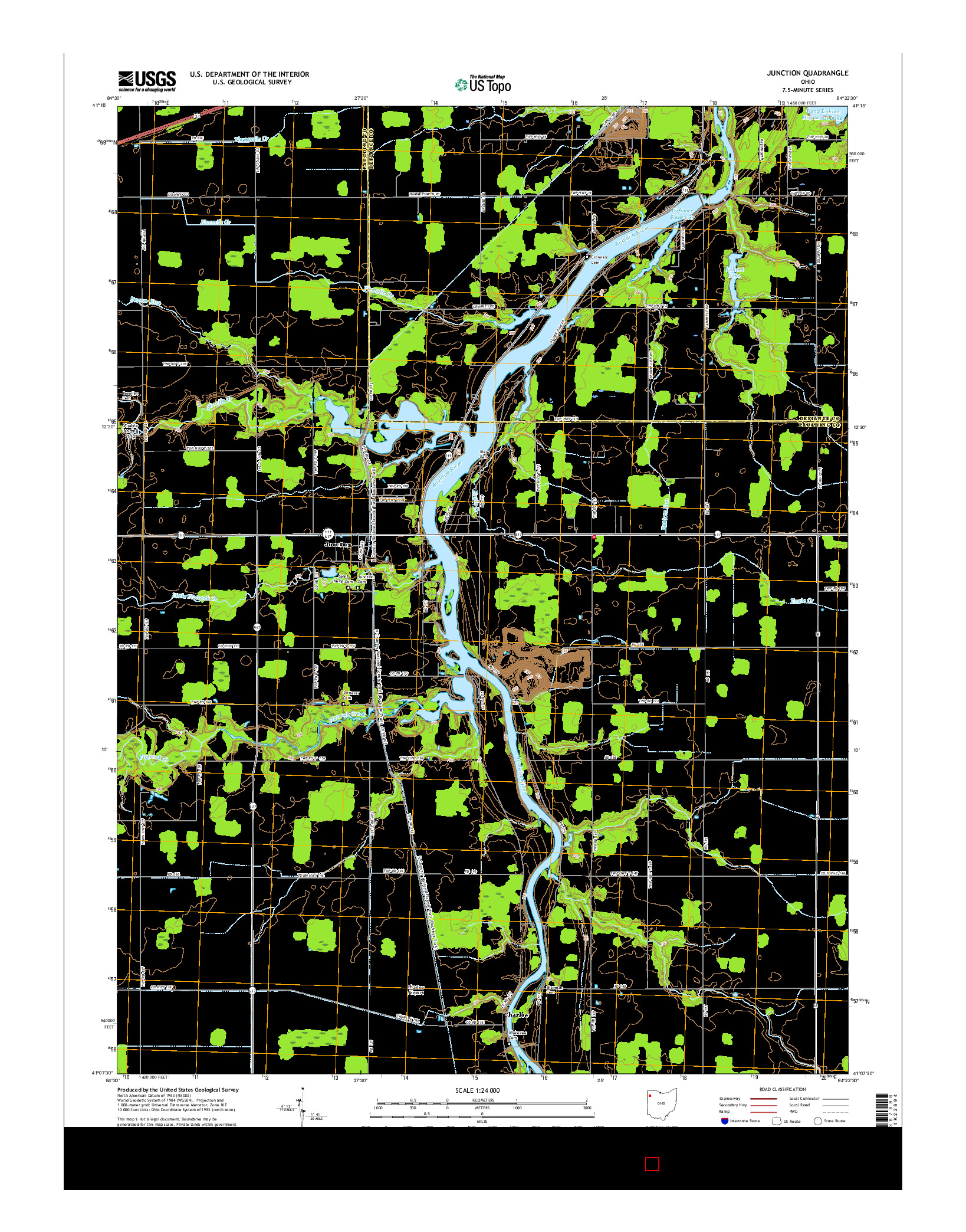 USGS US TOPO 7.5-MINUTE MAP FOR JUNCTION, OH 2016