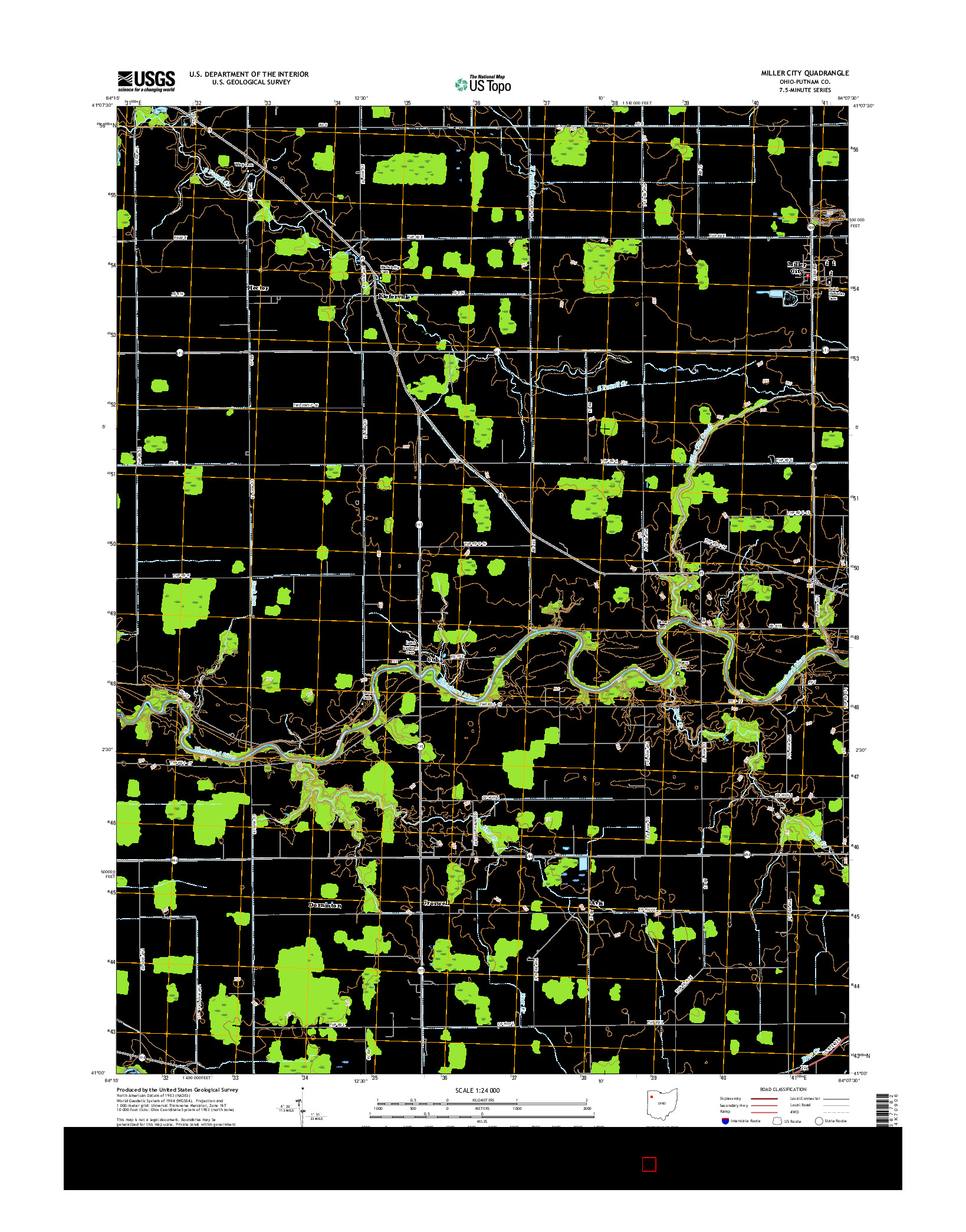 USGS US TOPO 7.5-MINUTE MAP FOR MILLER CITY, OH 2016