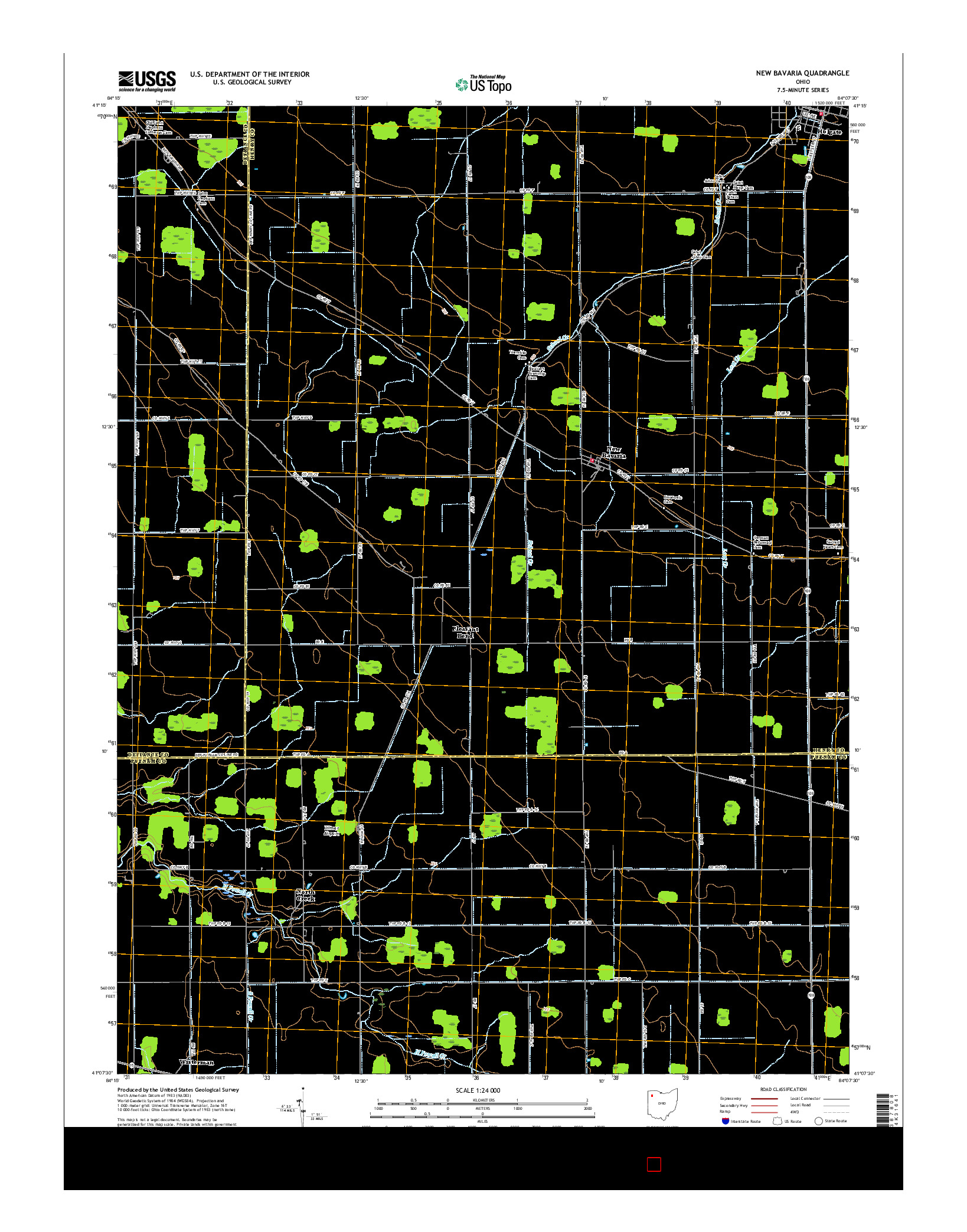 USGS US TOPO 7.5-MINUTE MAP FOR NEW BAVARIA, OH 2016