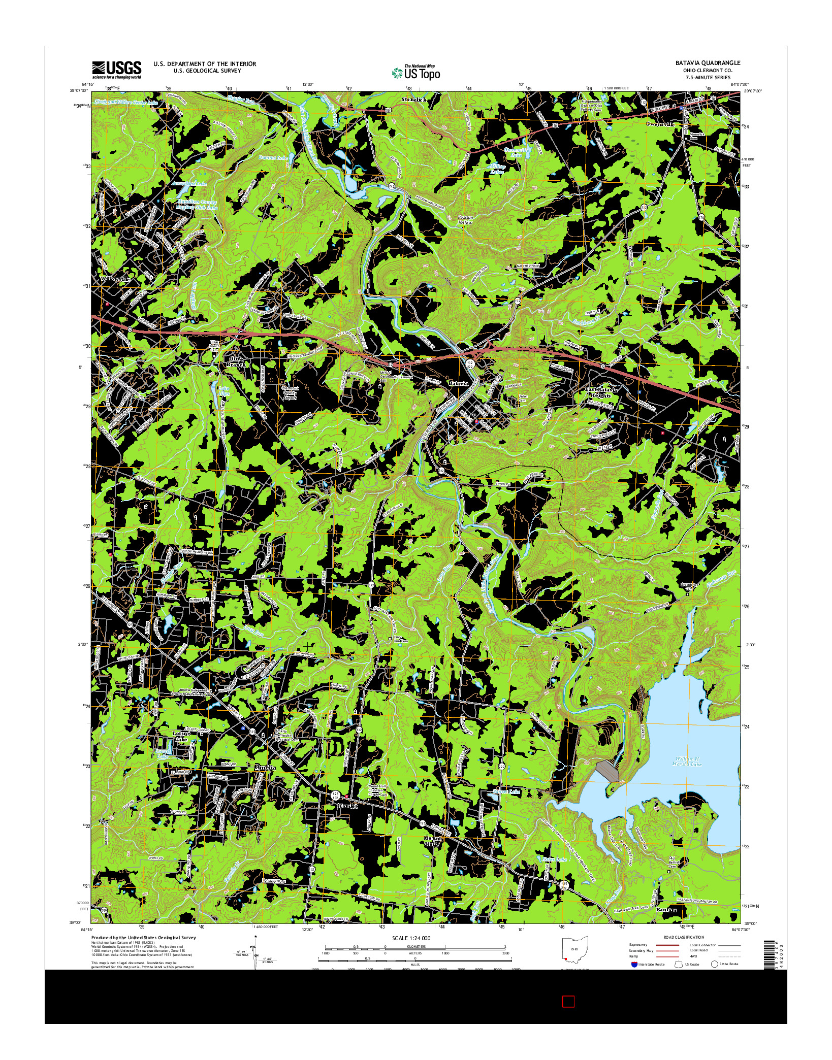 USGS US TOPO 7.5-MINUTE MAP FOR BATAVIA, OH 2016