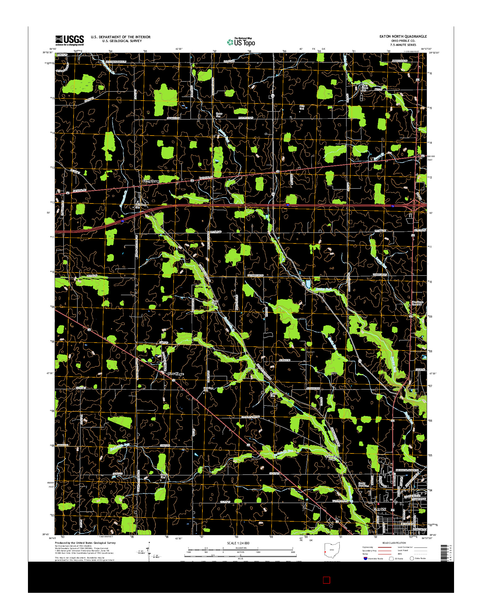 USGS US TOPO 7.5-MINUTE MAP FOR EATON NORTH, OH 2016