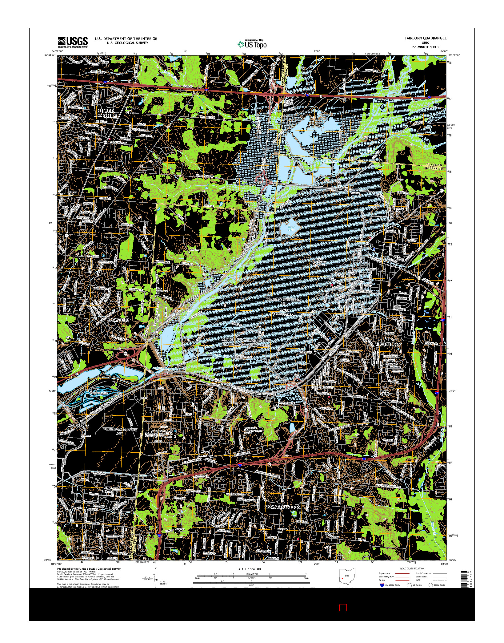 USGS US TOPO 7.5-MINUTE MAP FOR FAIRBORN, OH 2016