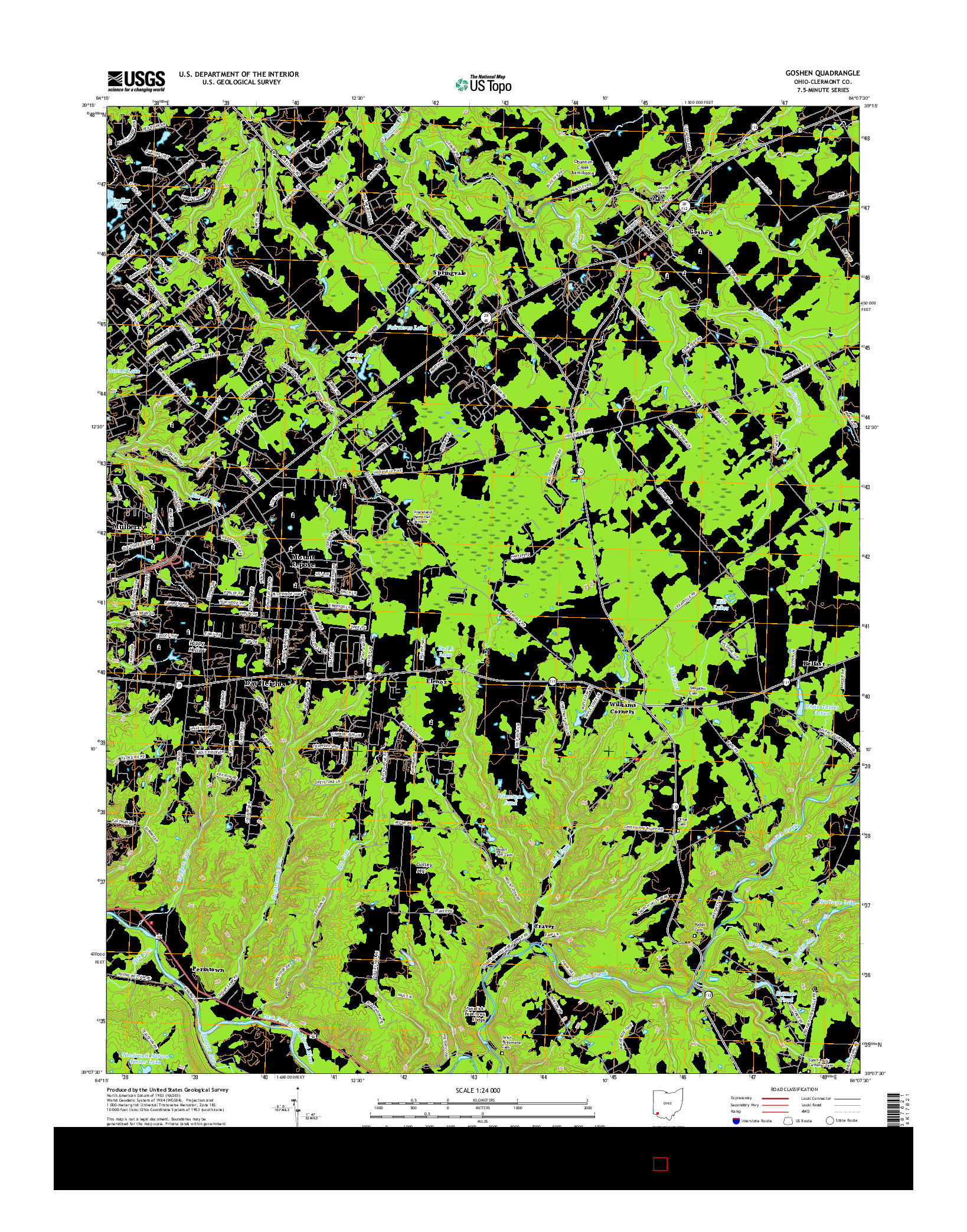 USGS US TOPO 7.5-MINUTE MAP FOR GOSHEN, OH 2016